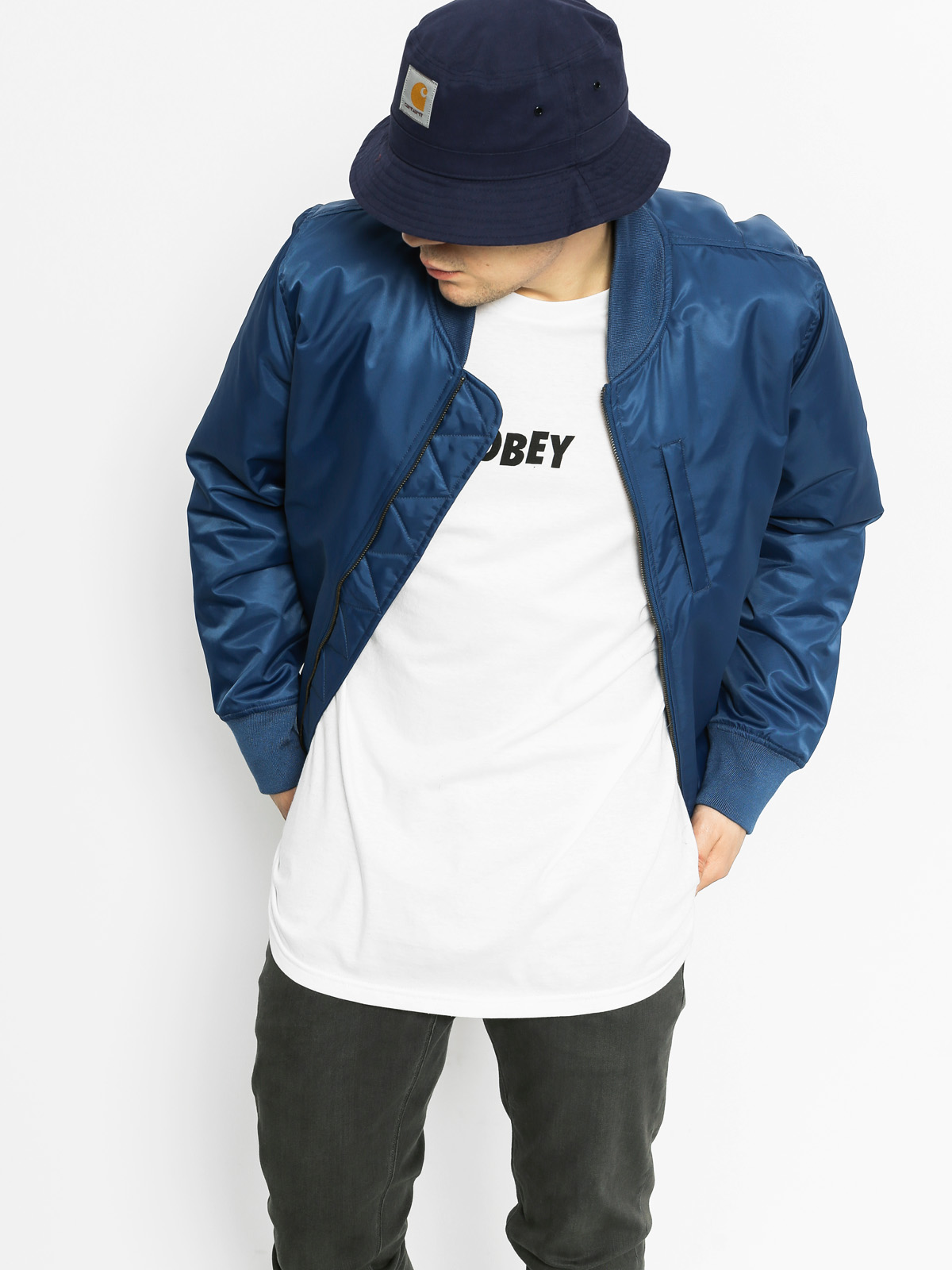 stussy navy jacket