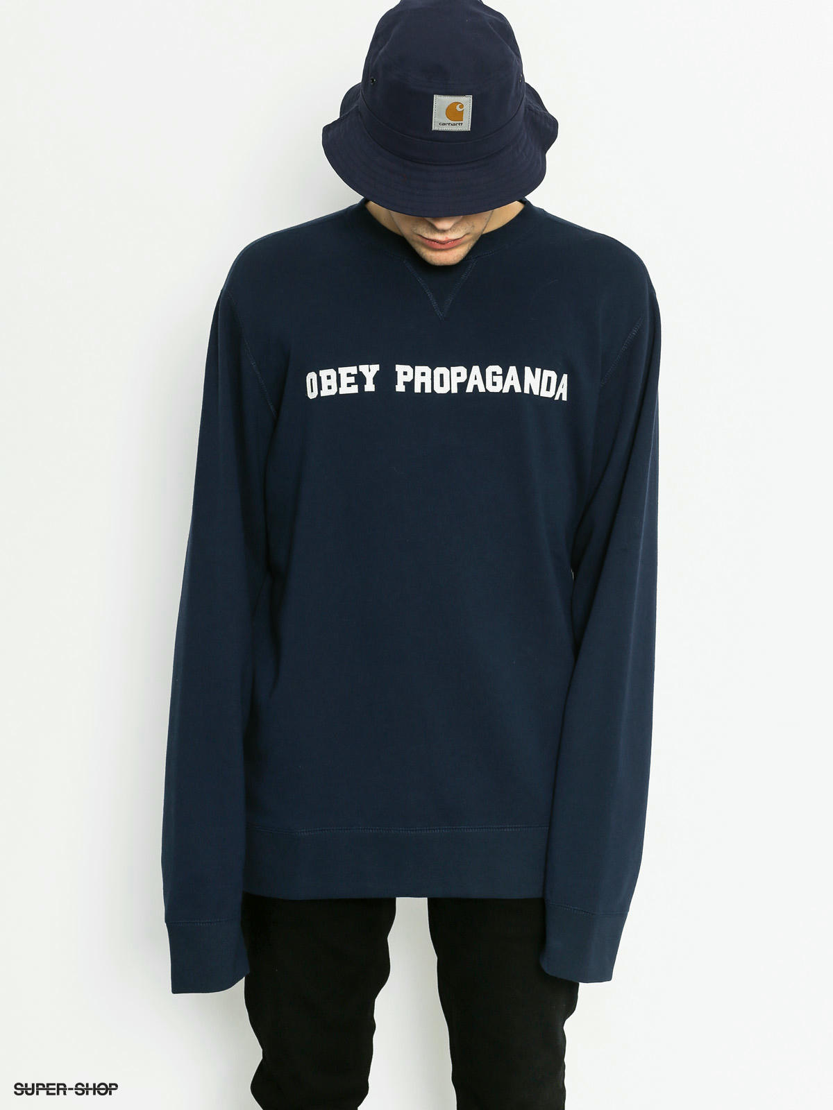 navy blue sweatshirt no hood