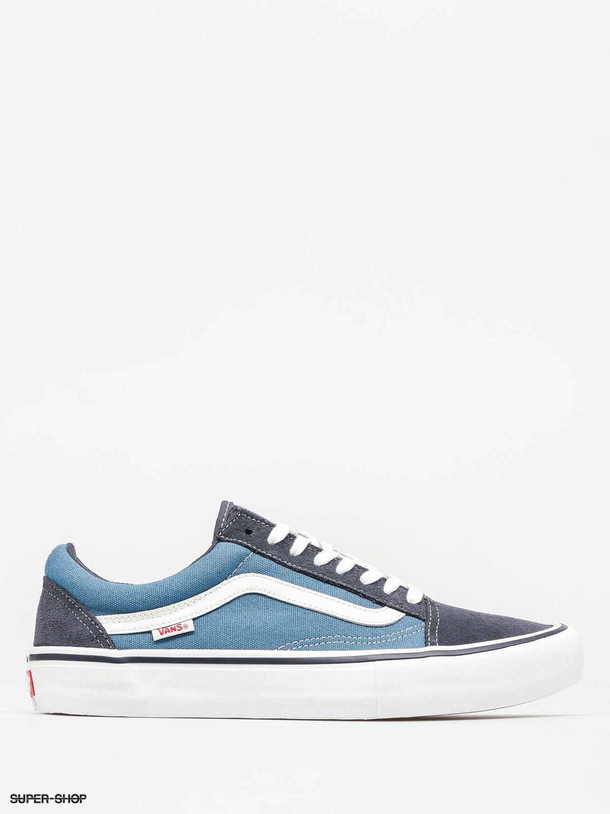 light blue and dark blue vans shoes