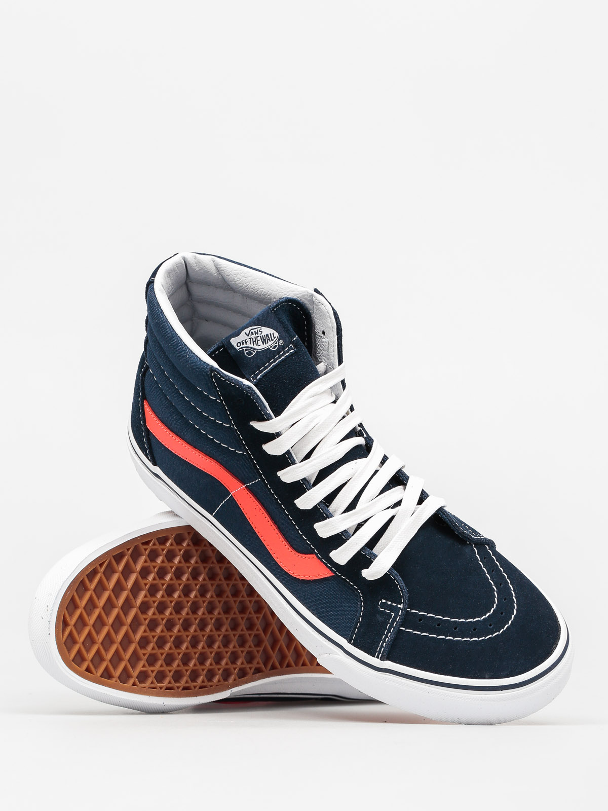 Vans Neon Sk8 Hi Reissue Shoes (Neon Leather) Dress Blues Vans Neon Sk8 Hi Reissue Shoes (Neon Leather) Dress Blues