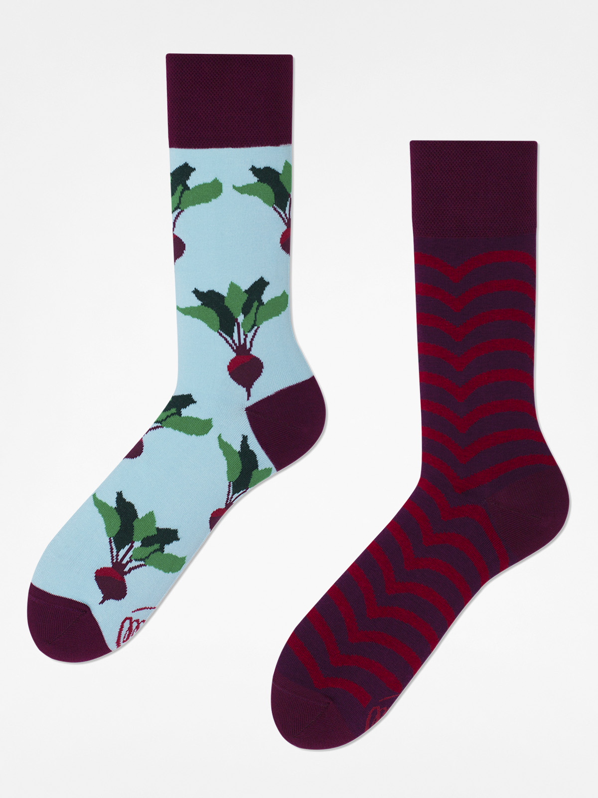 Many Mornings Socks Beetroot (maroon/light blue)