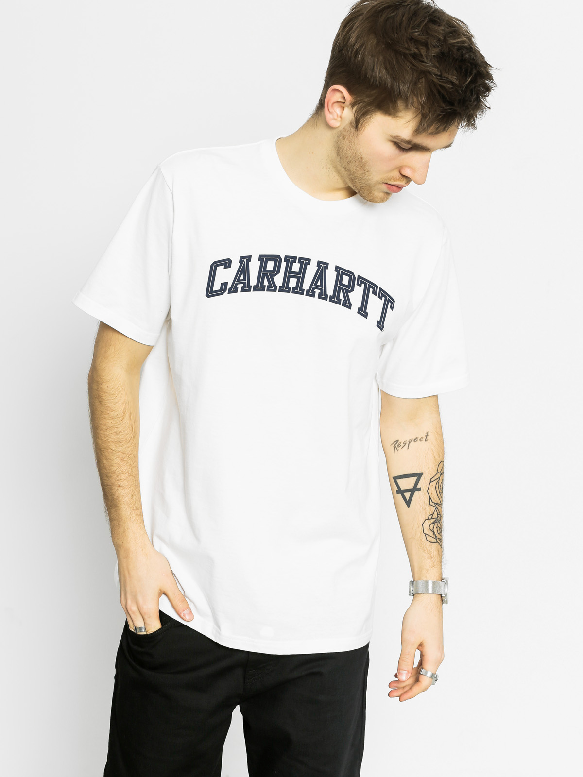 Carhartt T-shirt Yale (white/navy)
