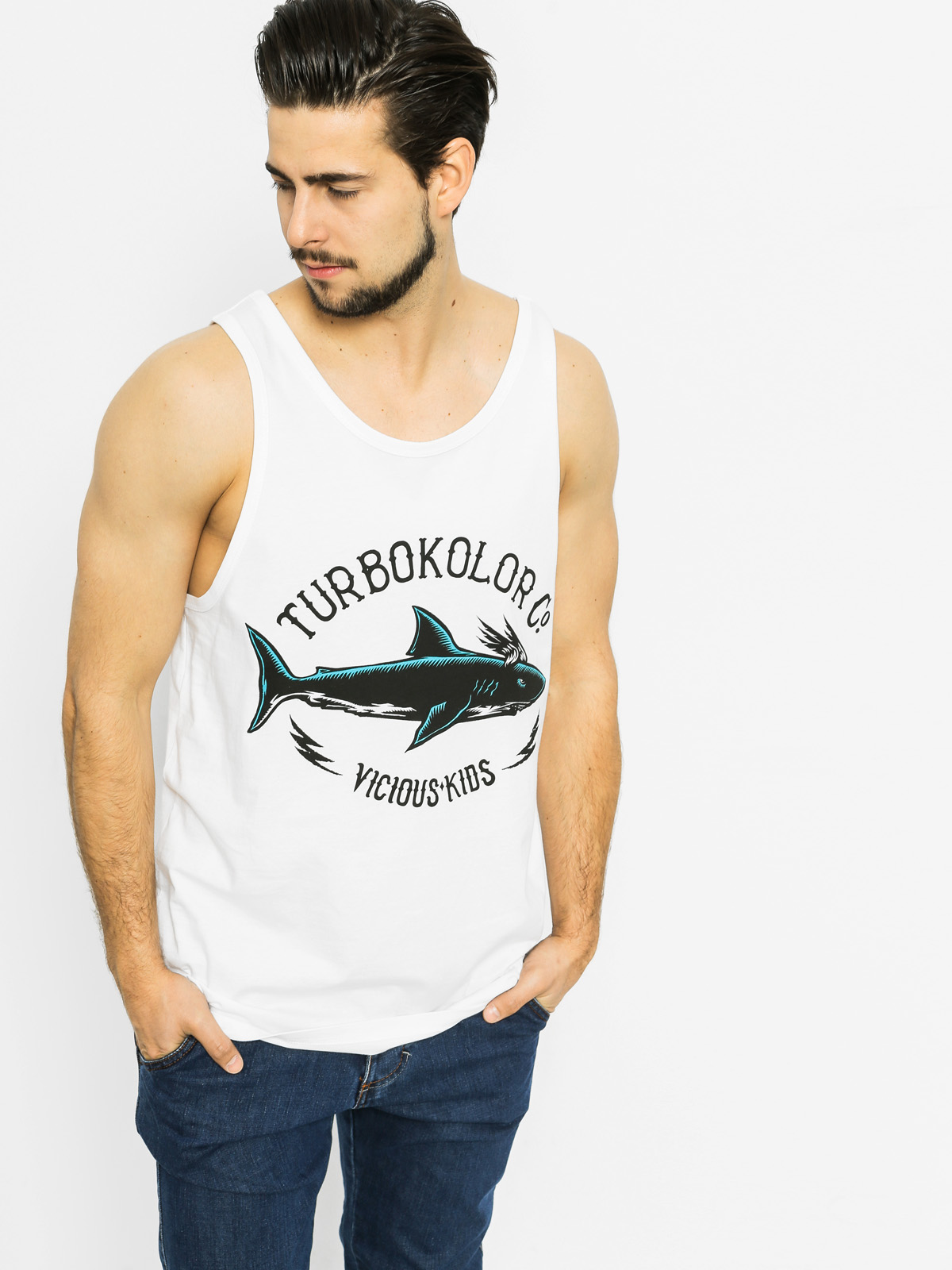 Turbokolor Tank top Shark Tank (white)