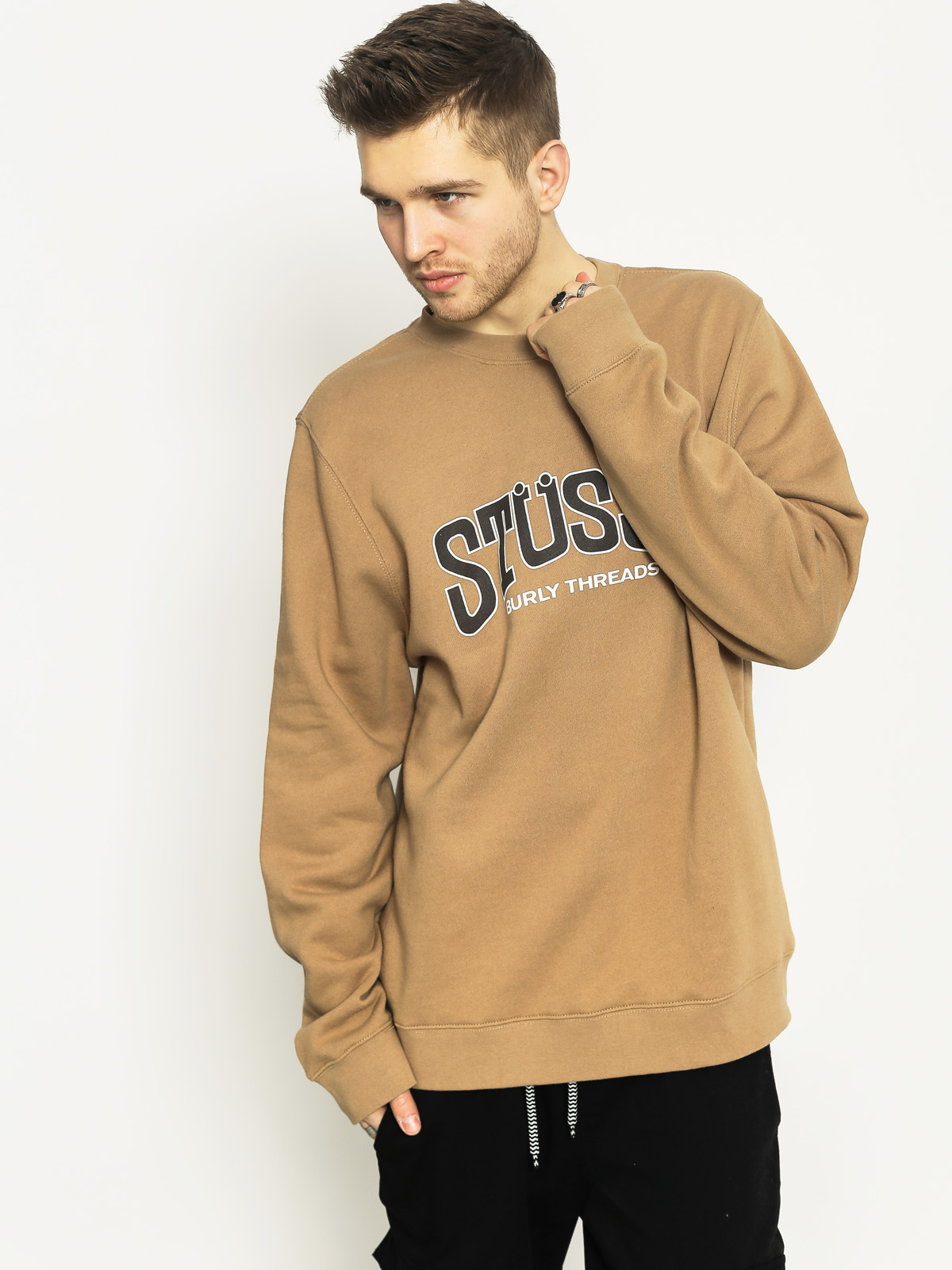 Stussy Sweatshirt Burly Threads (light brown)