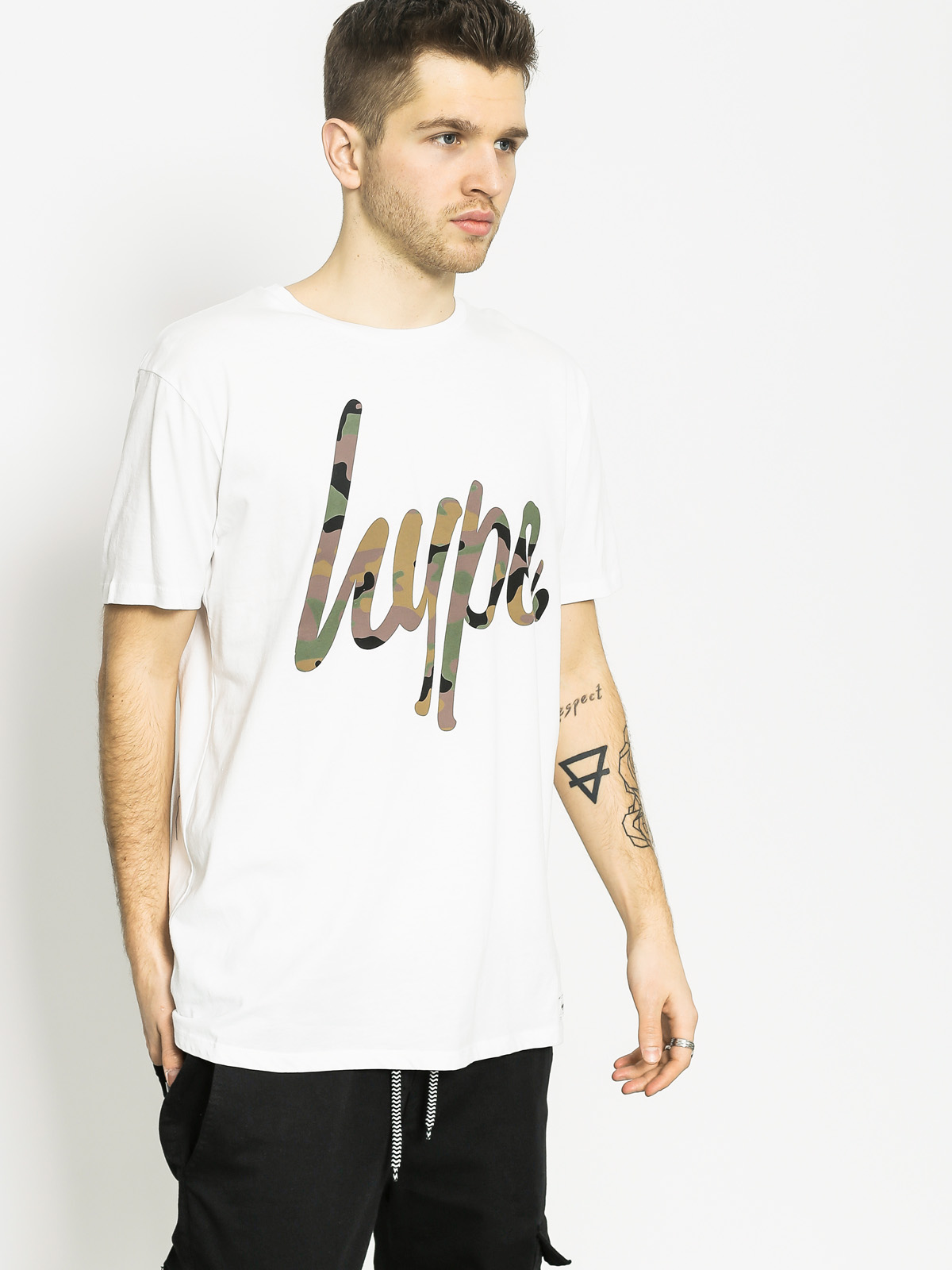 Hype T-shirt Camo Script (white)