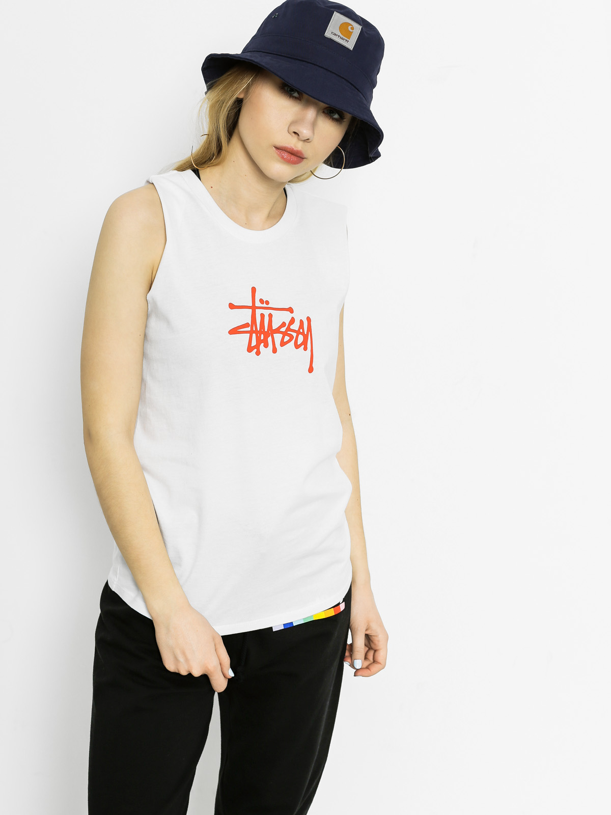 Stussy Tank top Basic Raw Edge Muscle Wmn (white)