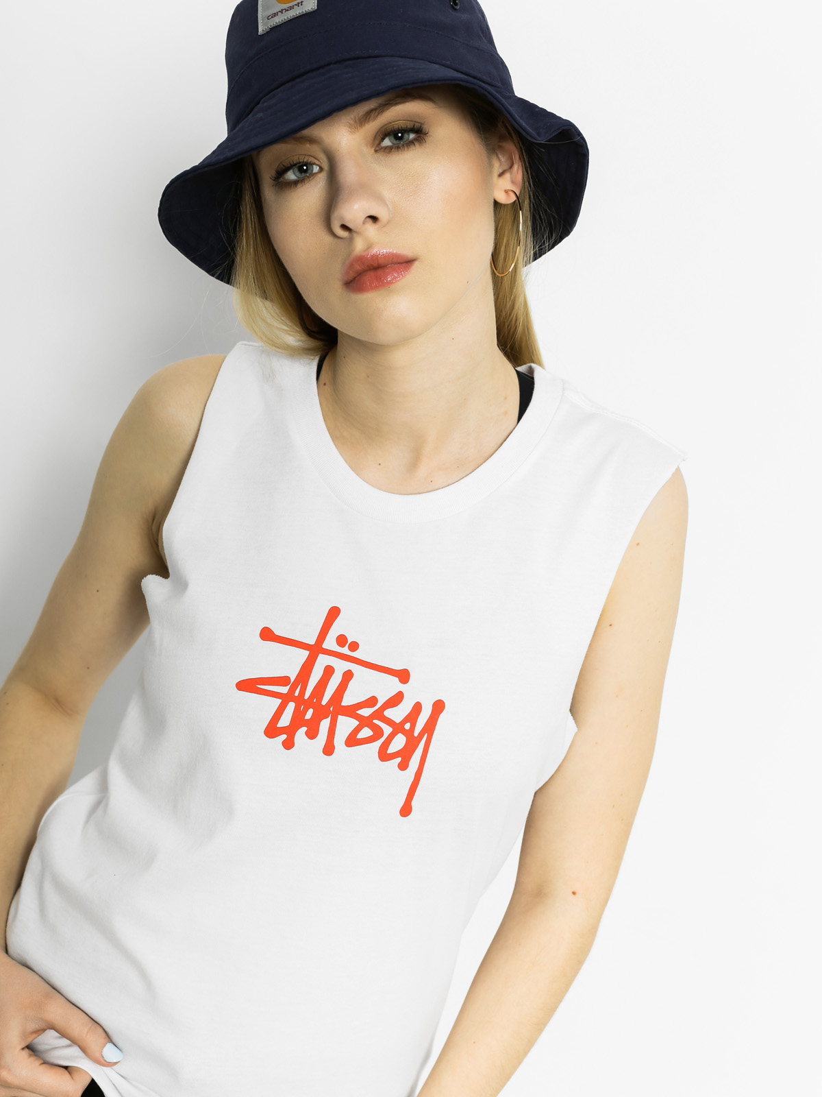 Stussy Tank top Basic Raw Edge Muscle Wmn (white)