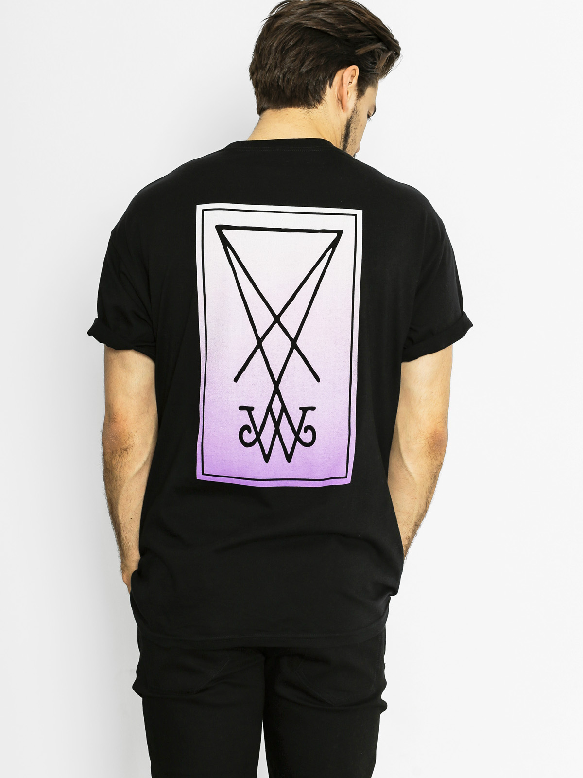 Welcome T-shirt Symbol Pocket (black/purple)