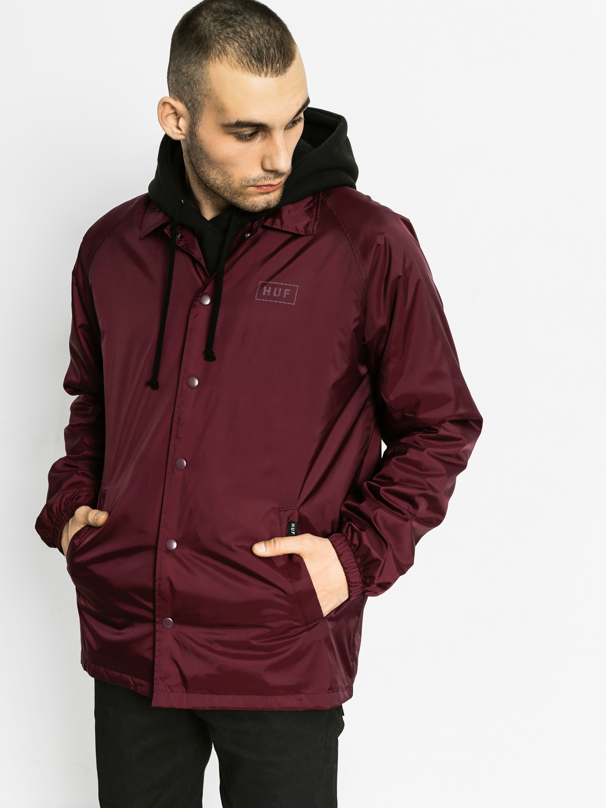 HUF Jacket Bar Logo Coach (burgundy)