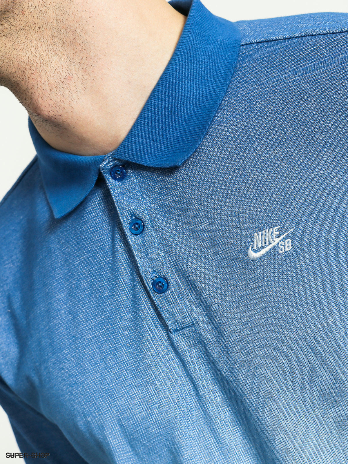 Nike Polo t-shirt Nk Dry Dip Dye (light blue/white)
