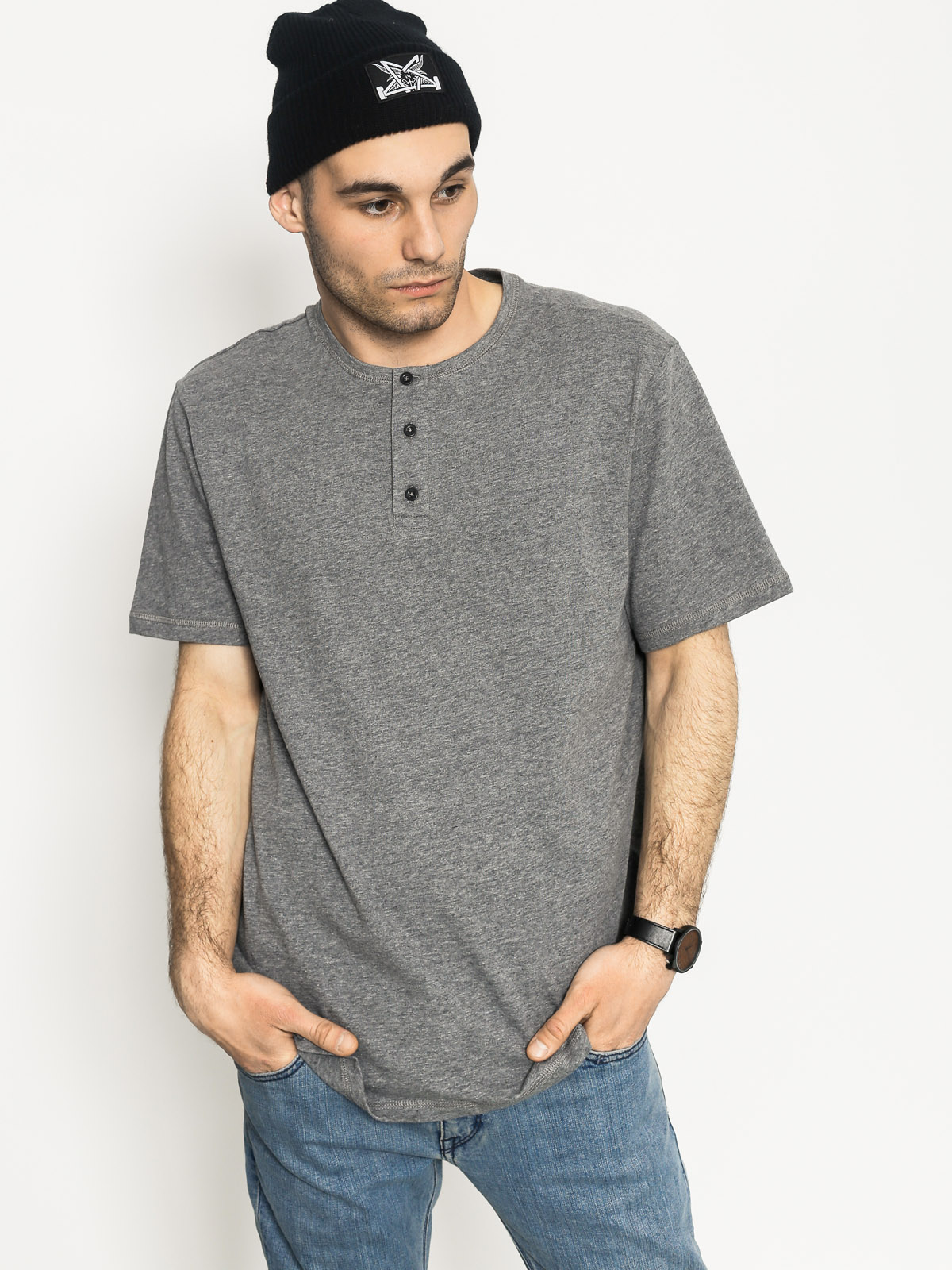 Element T-shirt Basic Henley (grey heather)