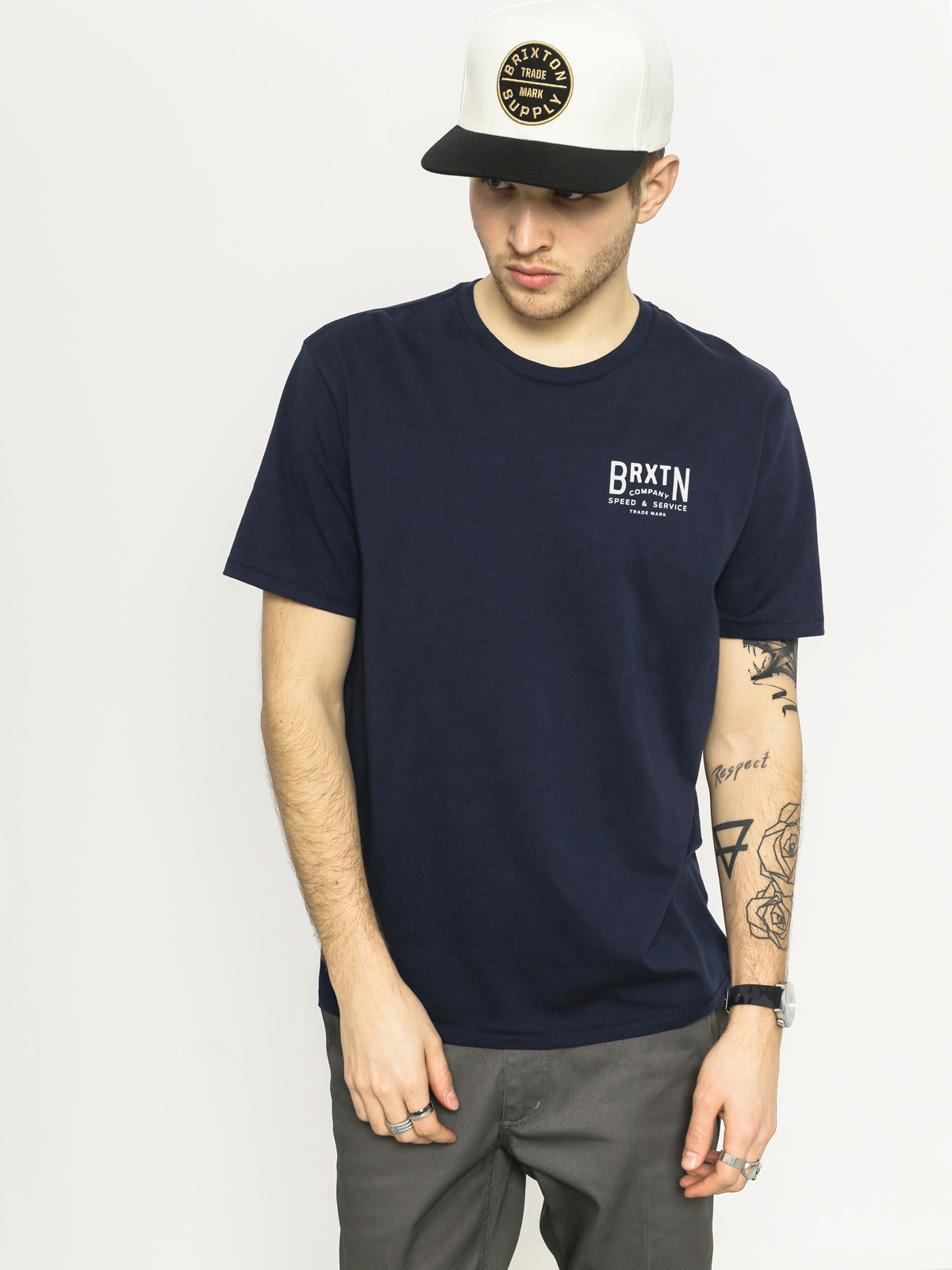 Brixton T-Shirt Langley Prem (navy)