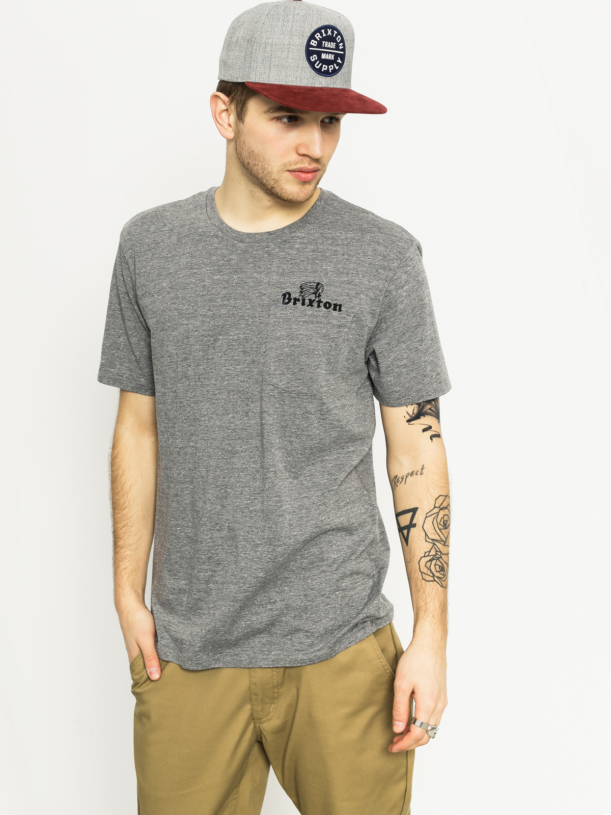 Brixton T-shirt Tanka II Pkt (heather grey)