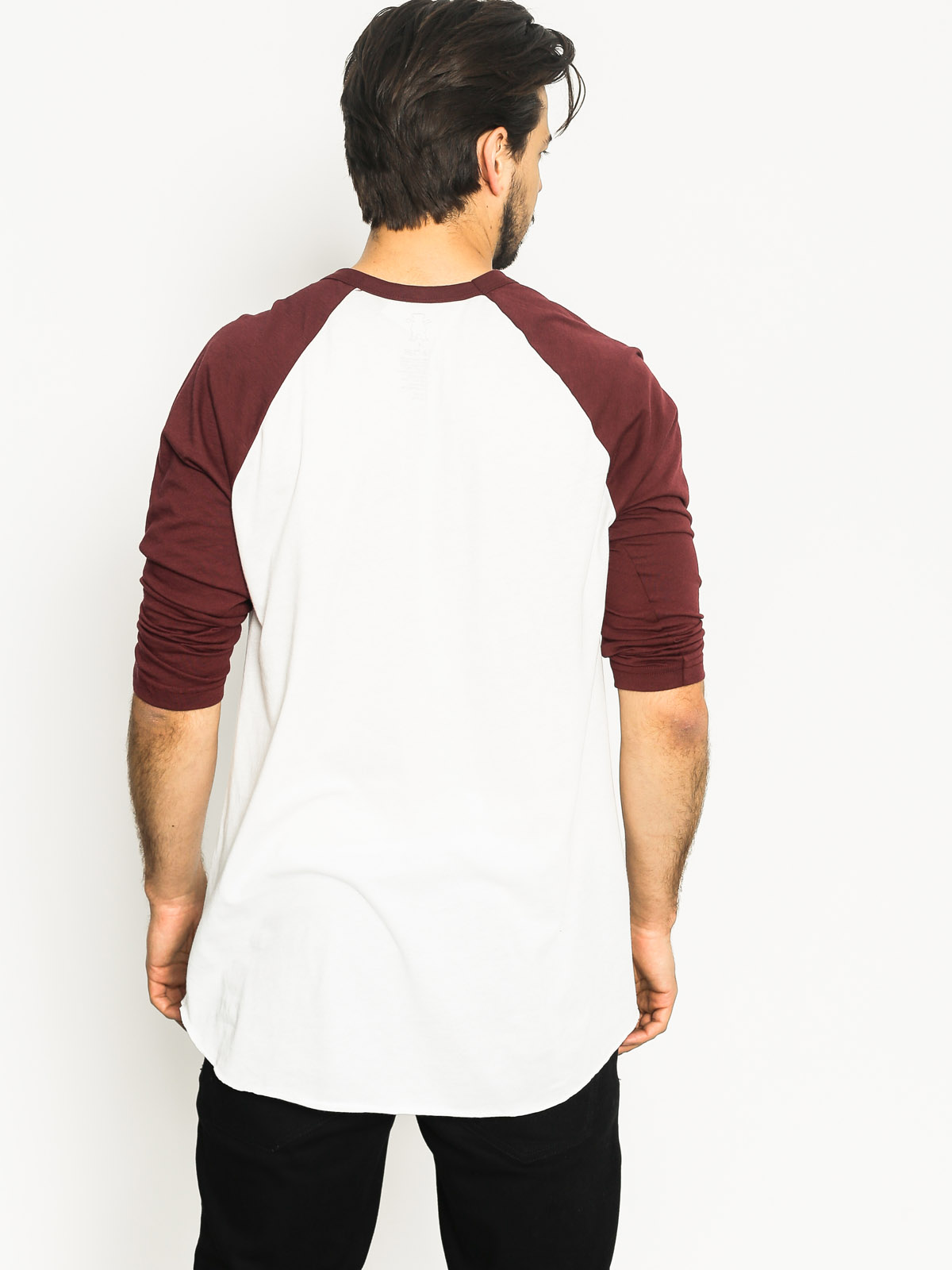 Grizzly Griptape T-shirt Koszulka Stencil Stamp Raglan (burgundy)