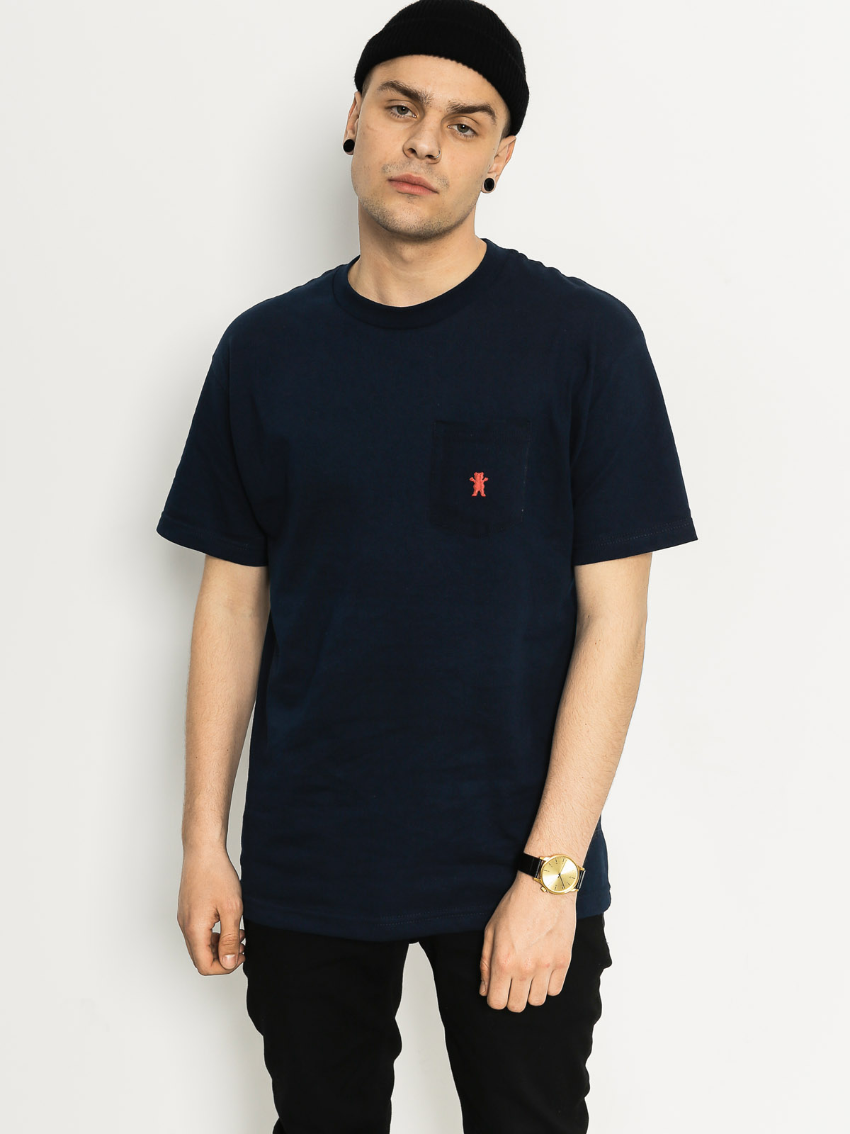 Grizzly Griptape T-shirt Embroidered Pocket (navy)
