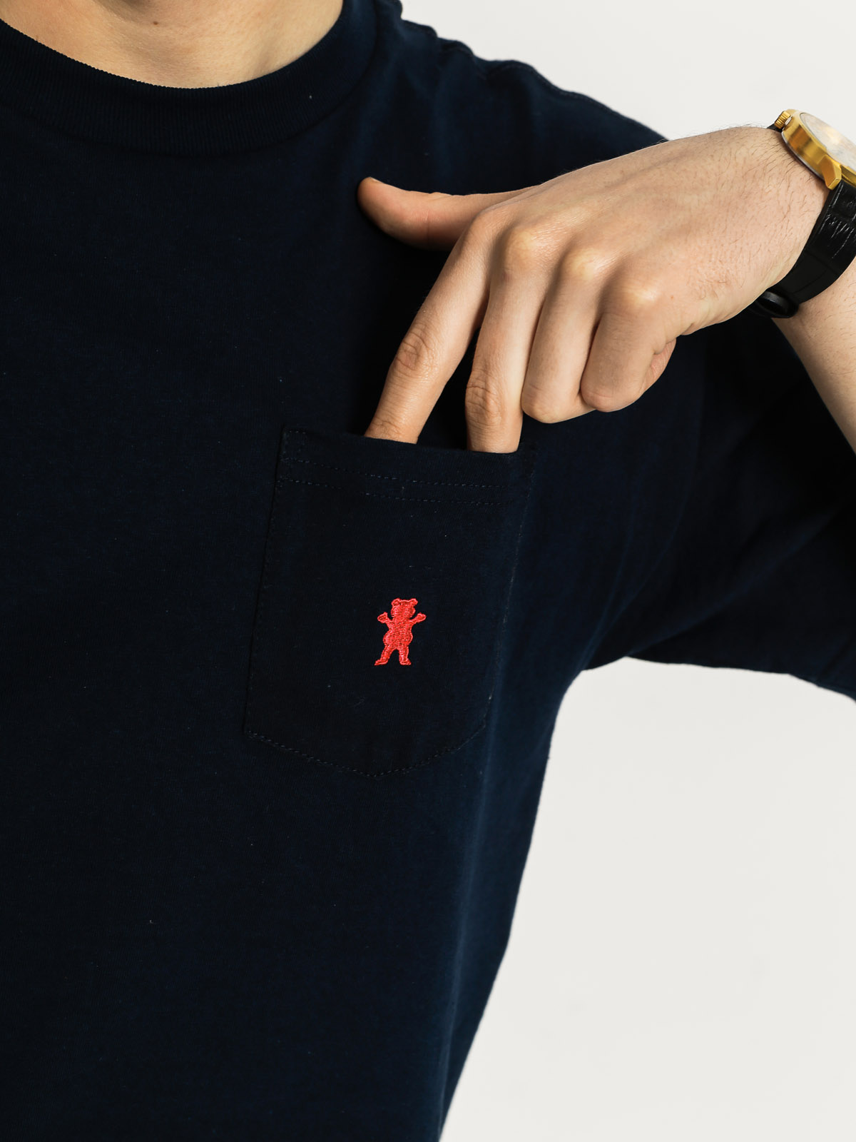 Grizzly Griptape T-shirt Embroidered Pocket (navy)