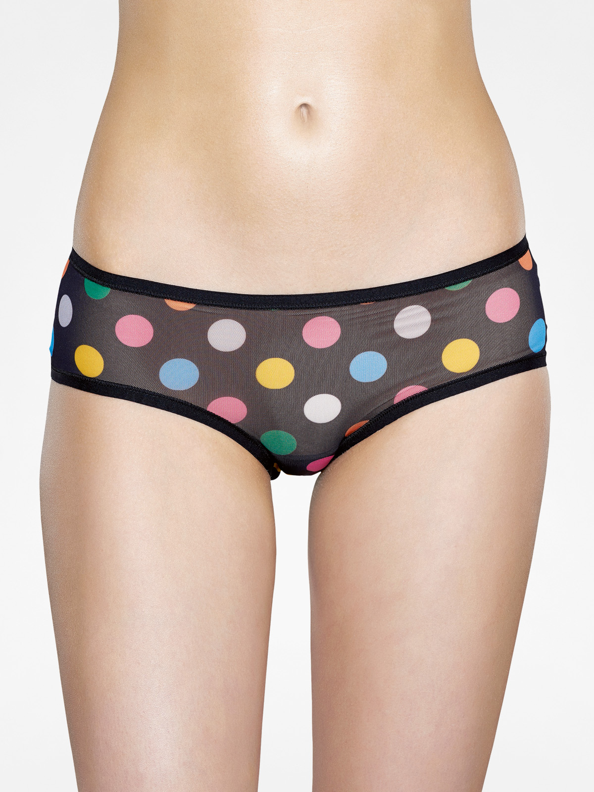 Happy Socks Underwear Big Dot Mesh Hipster Wmn (black)