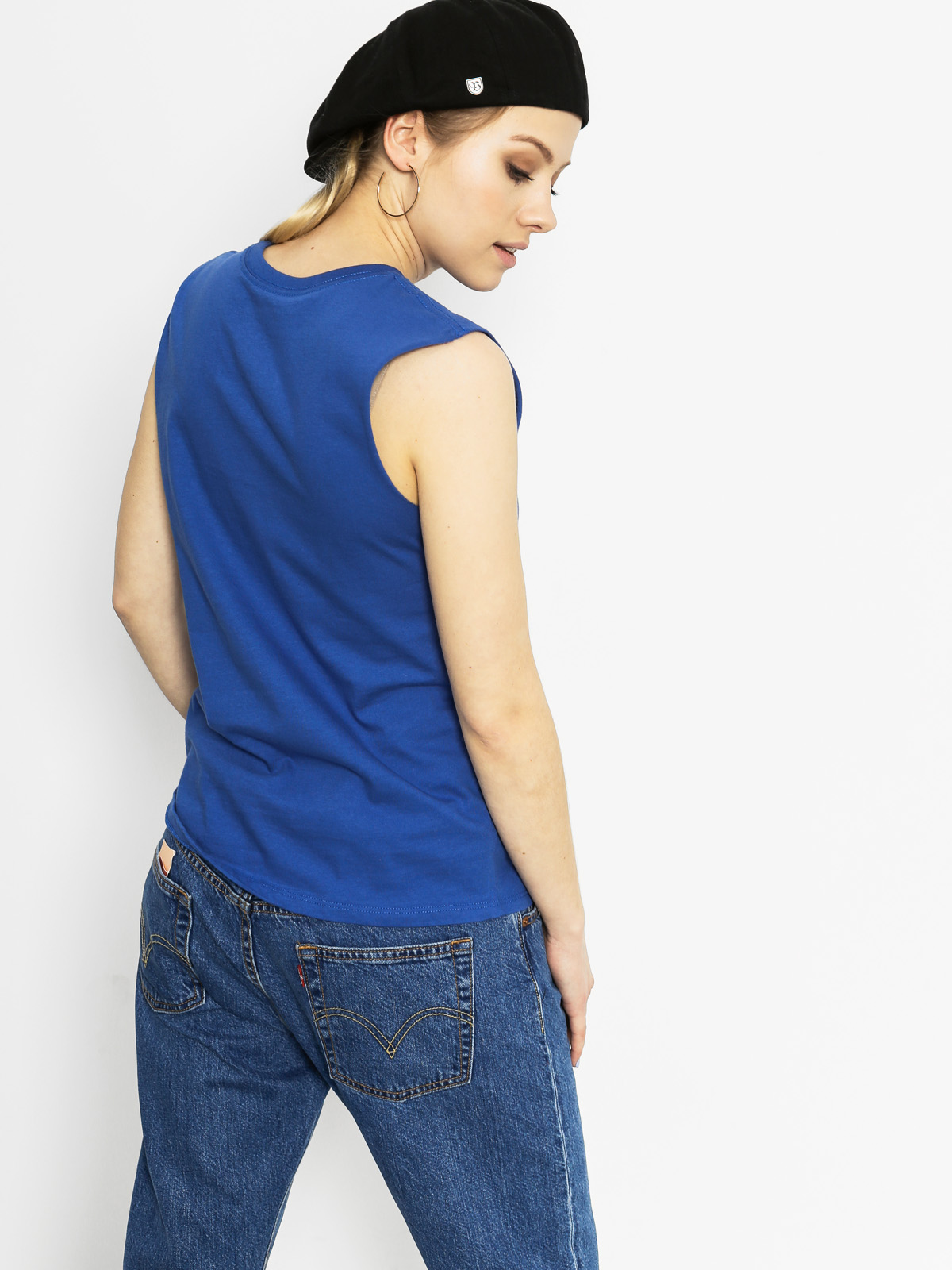 Stussy T-Shirt Basic Raw Edge Muscle Wmn (blue)