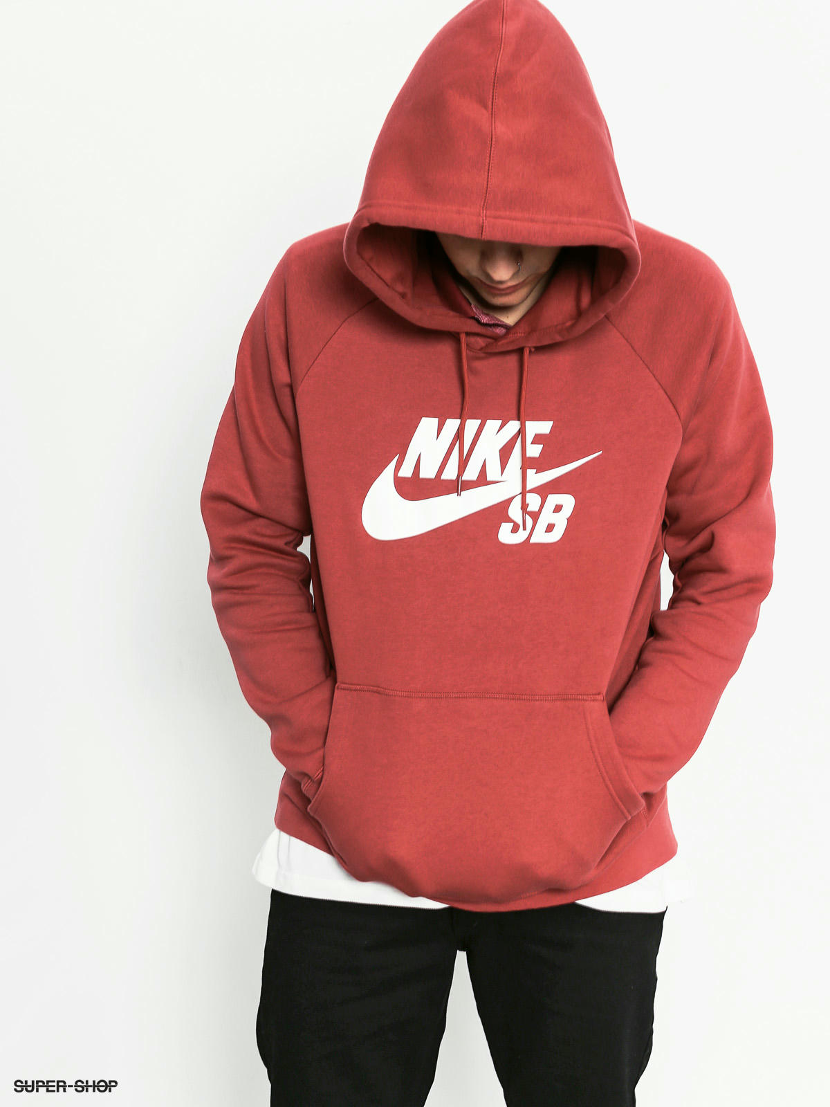 Nike sb icon hoodie red hotsell