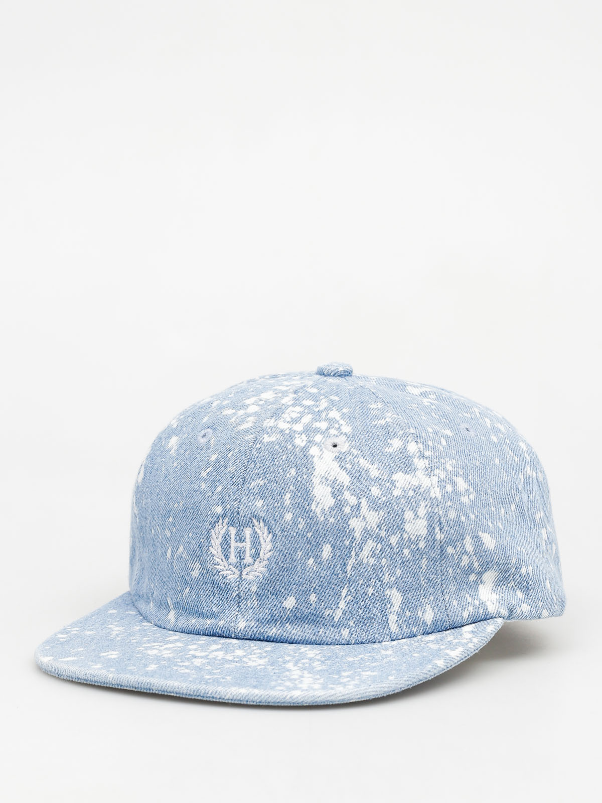 HUF Cap Bleached Denim Crest 6 Panel ZD (overbleached splatter)