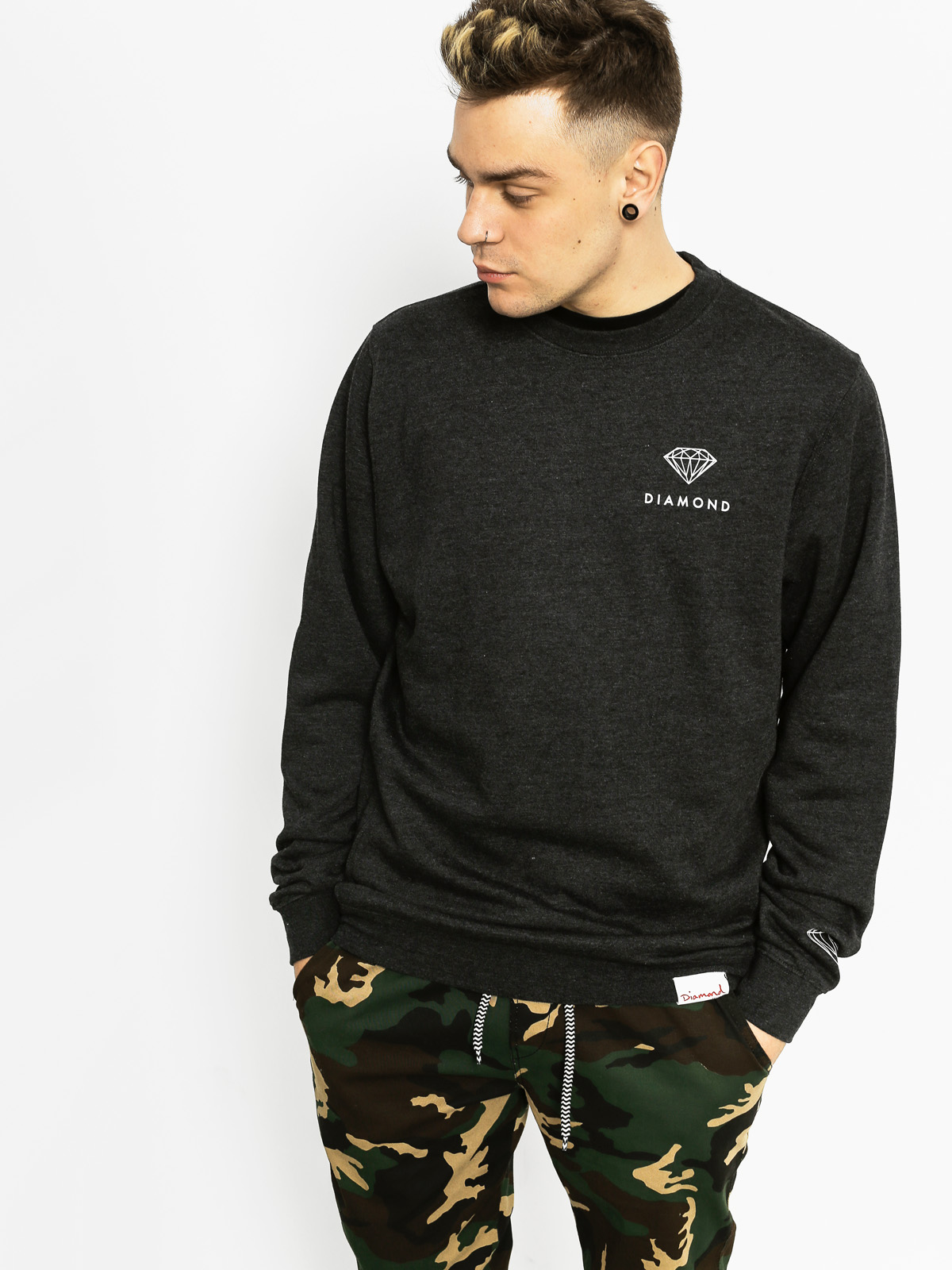 Diamond Supply Co. Sweatshirt Futura Sign (charcoal heather)