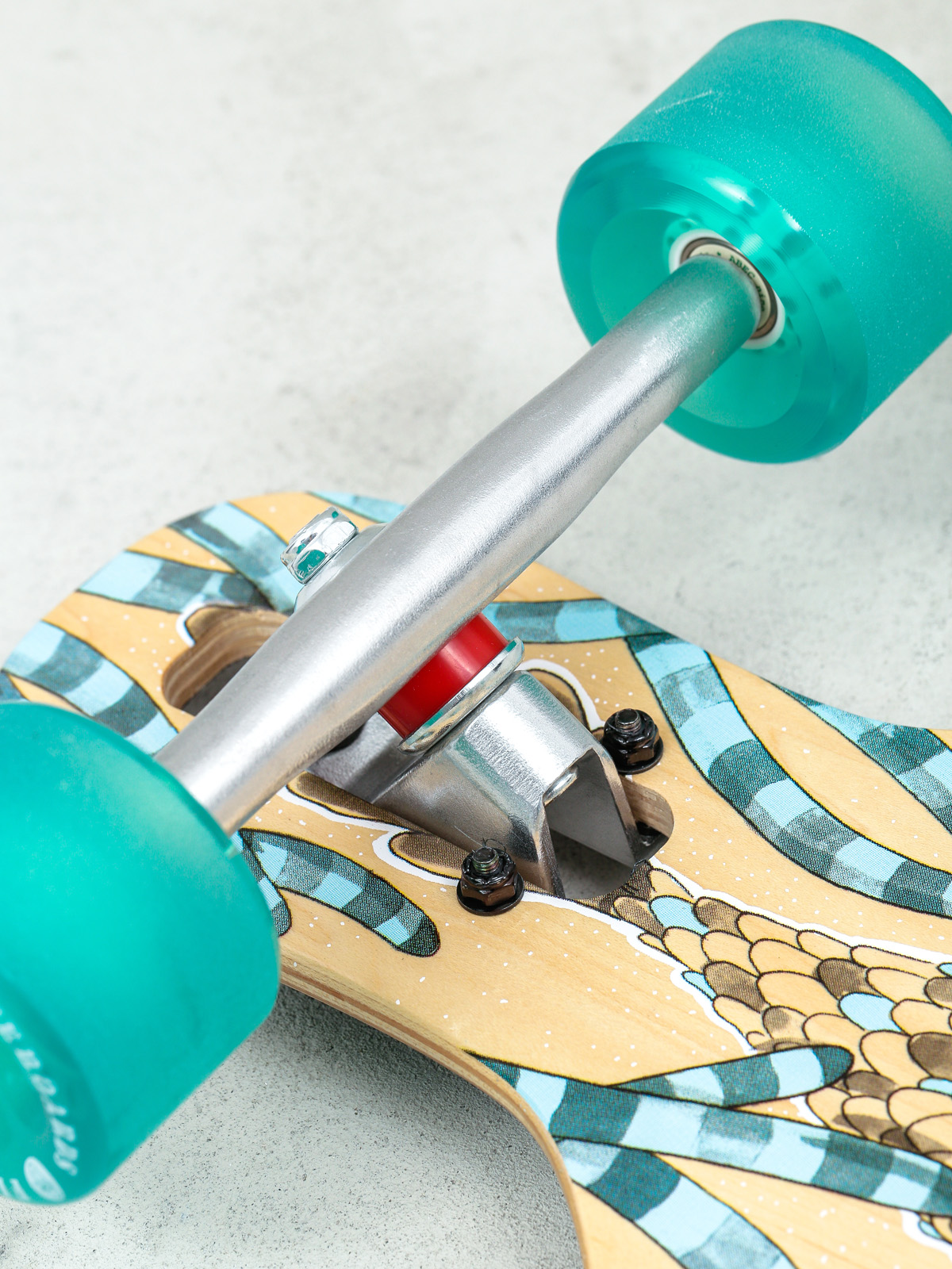 Fish Skateboards Longboard Drumfish (silver/green transparent)