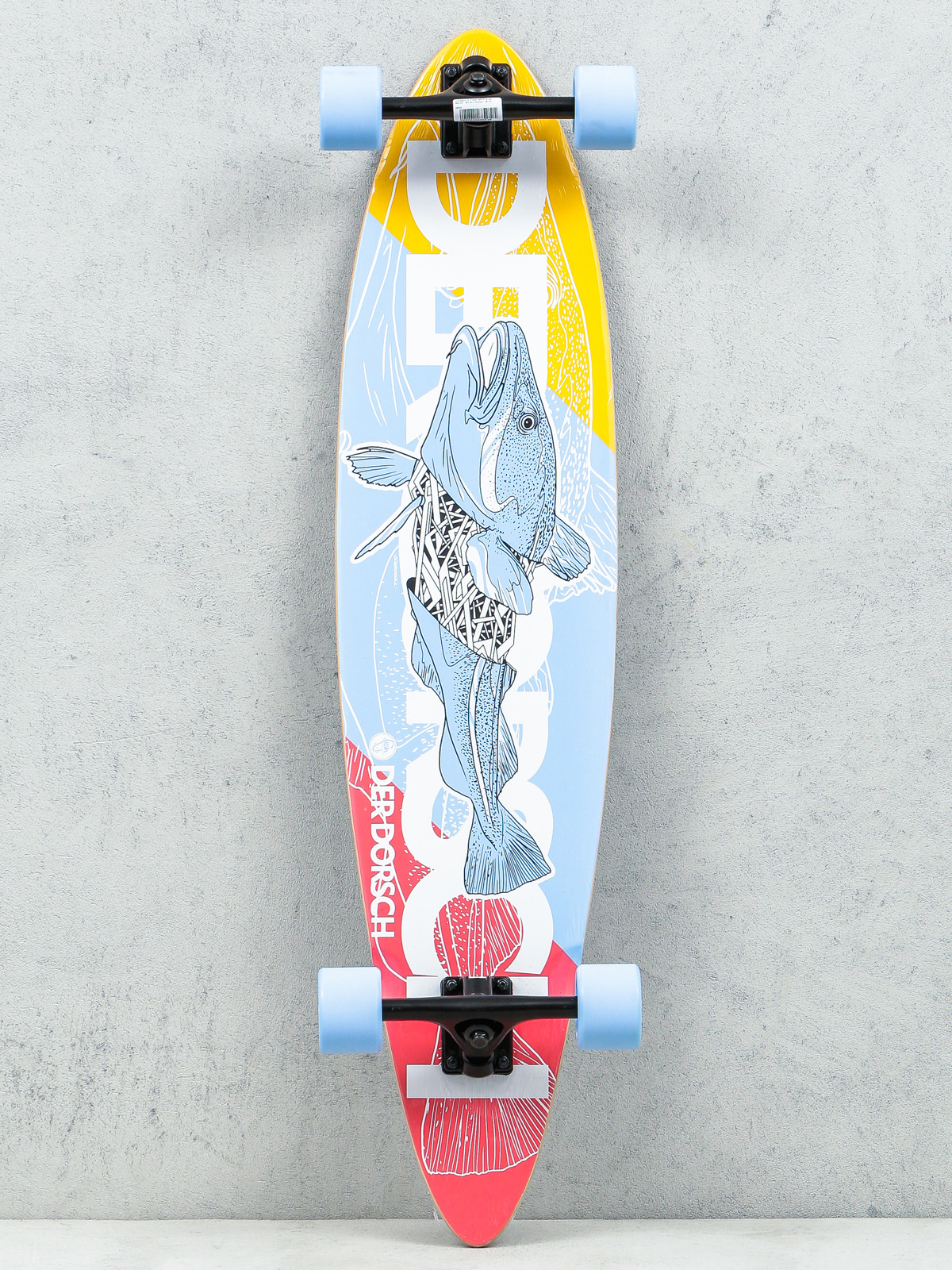 Fish Skateboards Longboard DerDorsh (black/summer blue)
