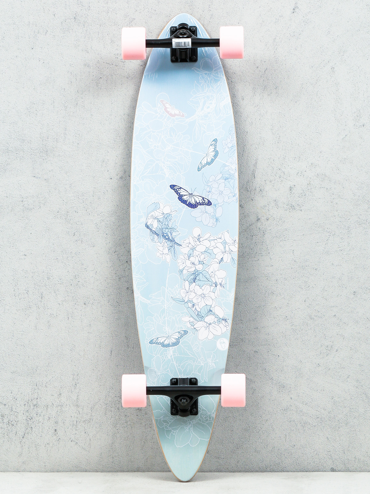Fish Skateboards Longboard Butterfly (black/summer pink)