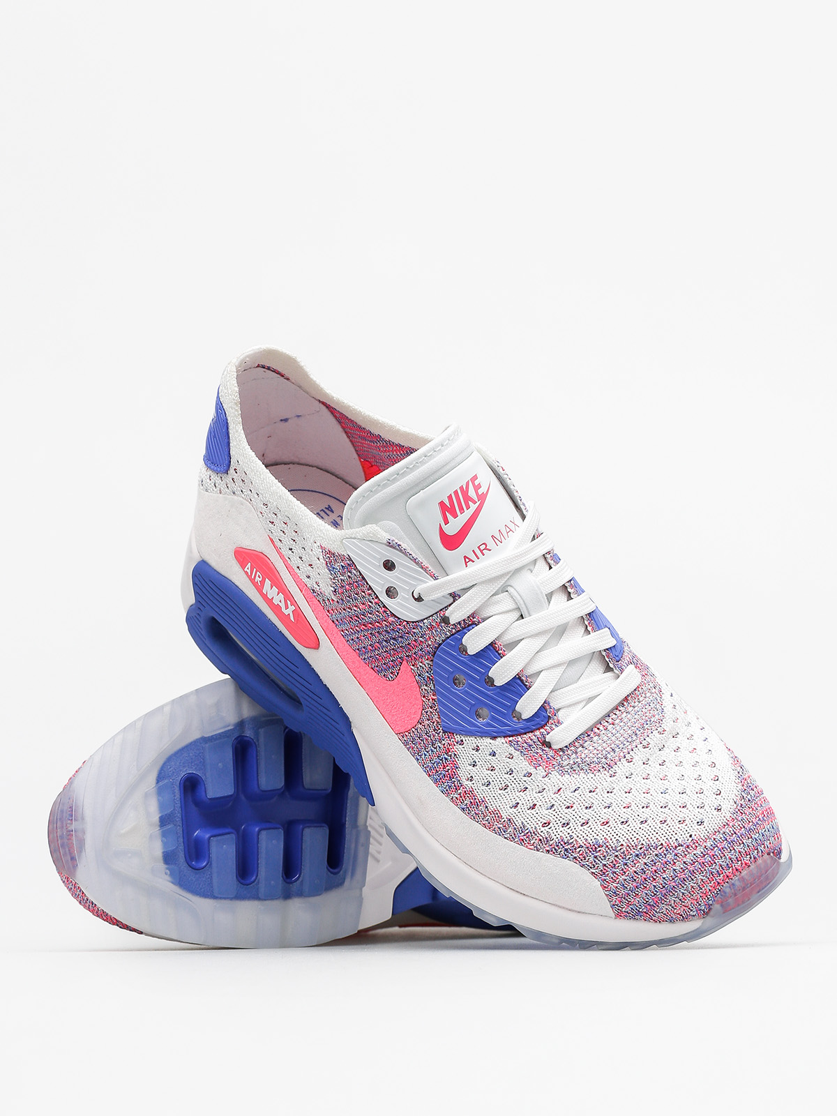 Nike Air Max 90 Shoes Wmn (Ultra 2.0 Flyknit white/racer pink medium blue)