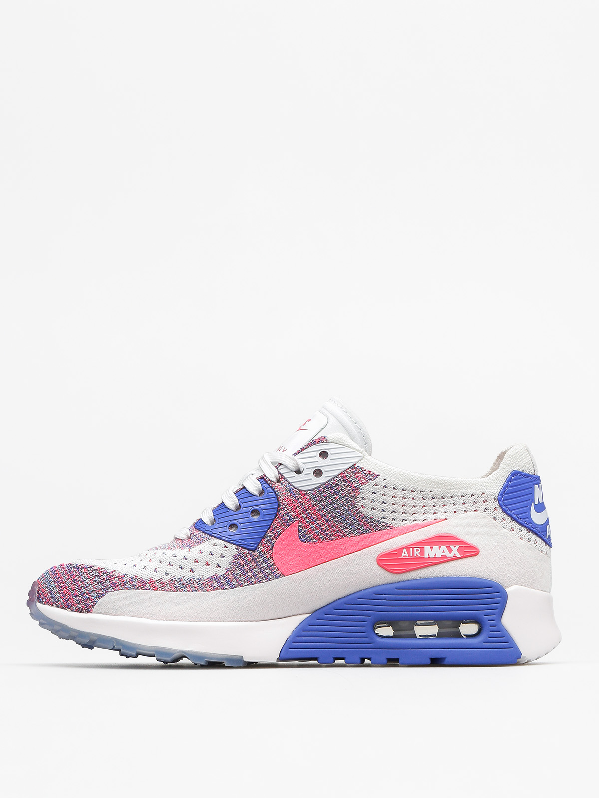 Nike Air Max 90 Shoes Wmn (Ultra 2.0 Flyknit white/racer pink medium blue)