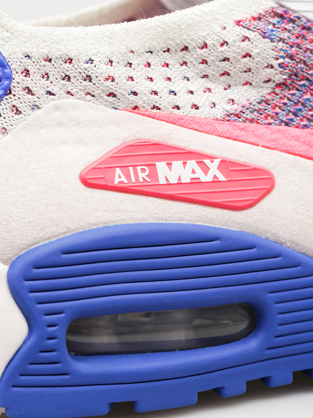Nike Air Max 90 Shoes Wmn (Ultra 2.0 Flyknit white/racer pink medium blue)