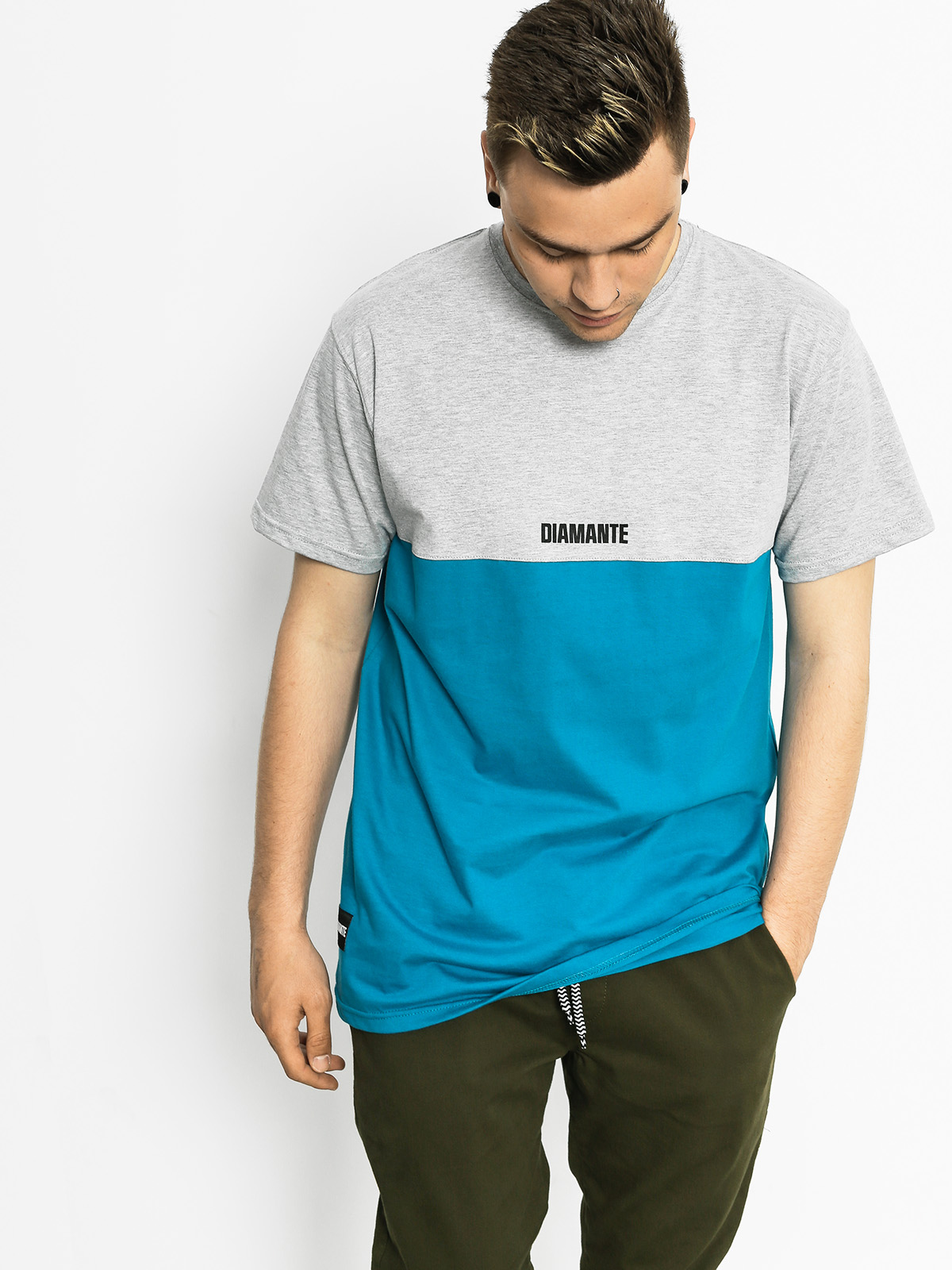 Diamante Wear T-Shirt Di Classy (grey/turquoise)