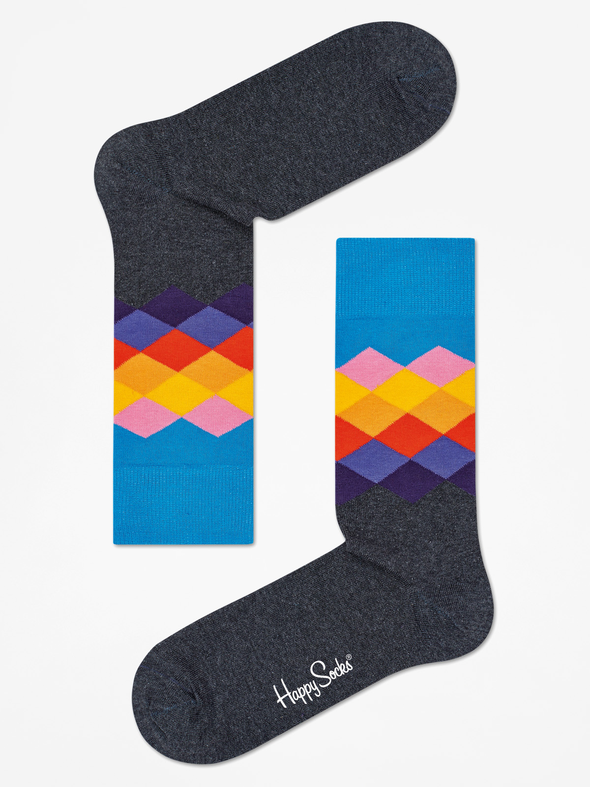 Happy Socks Socks Faded Diamond (charcoal/turquoise)