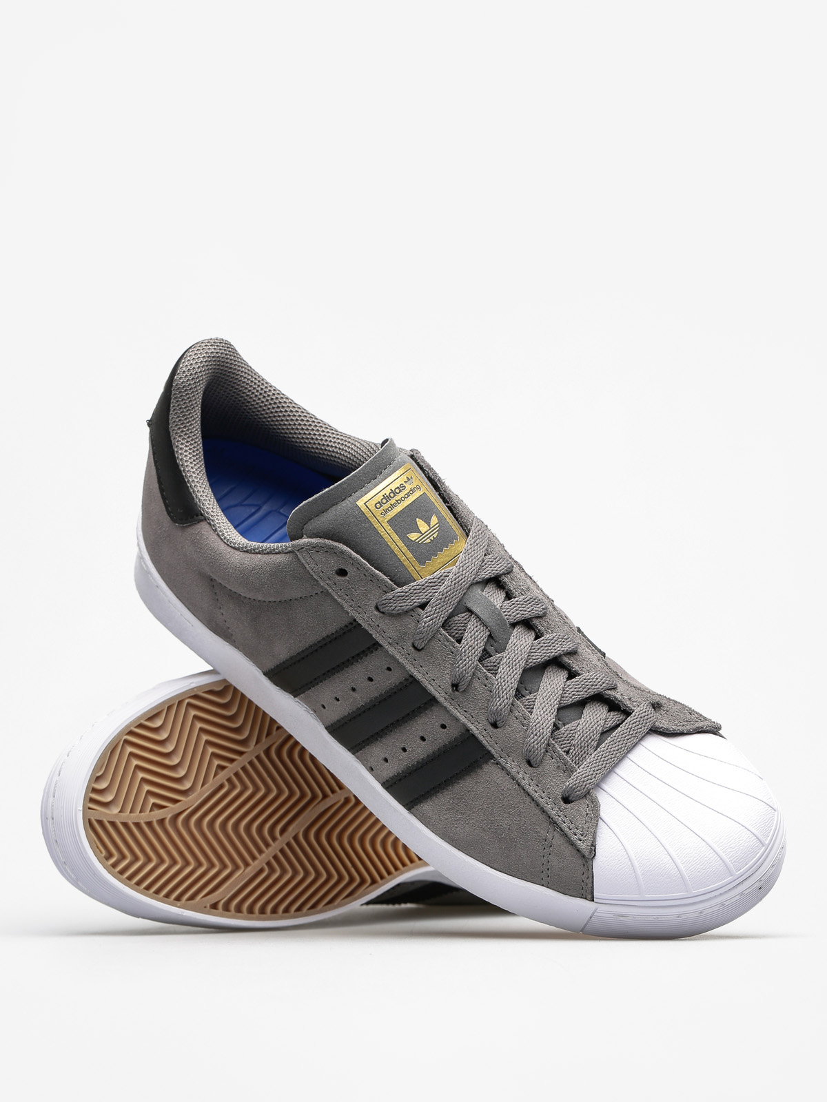 adidas Shoes Superstar Vulc Adv (grey four f17/core black/gold met)