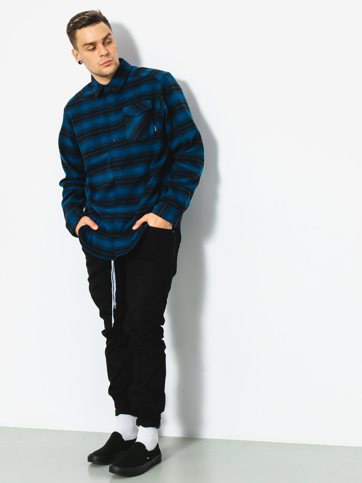 adidas Shirt Stretch Flannel (blue night f17/black)