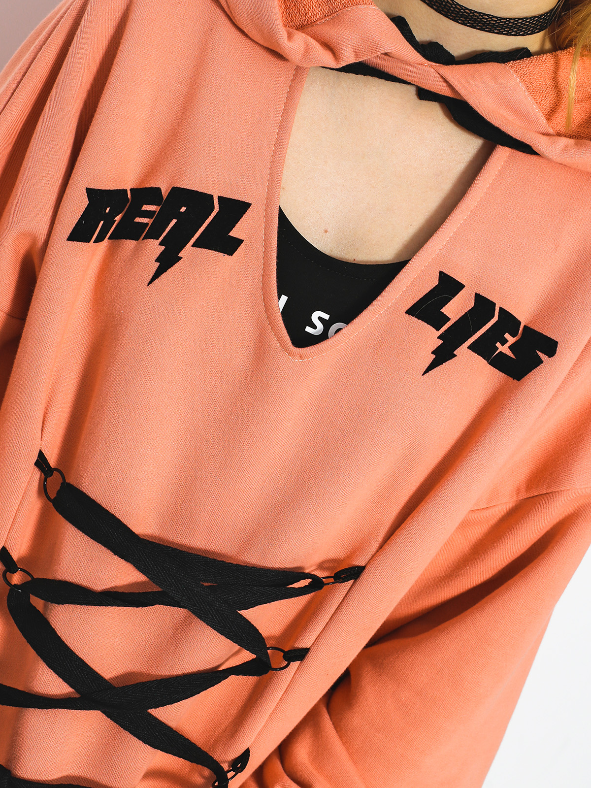 Marska Hoodie Oversized Real Lies HD Wmn (peach)