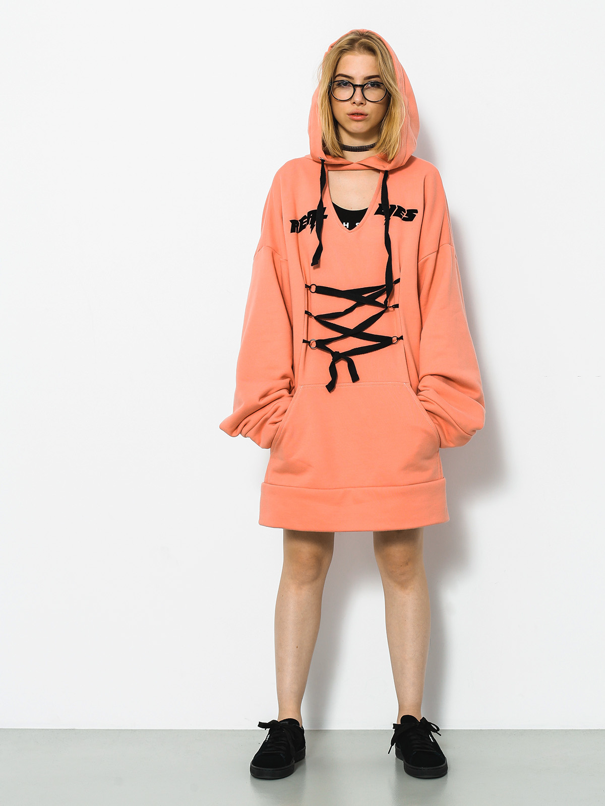 Marska Hoodie Oversized Real Lies HD Wmn (peach)