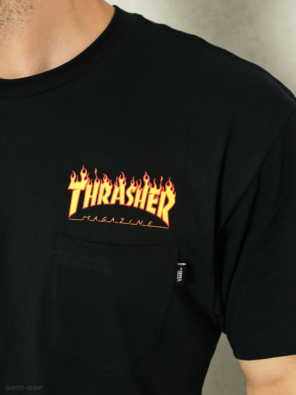 tapijt Silicium Waar Vans T-shirt Thrasher (black)