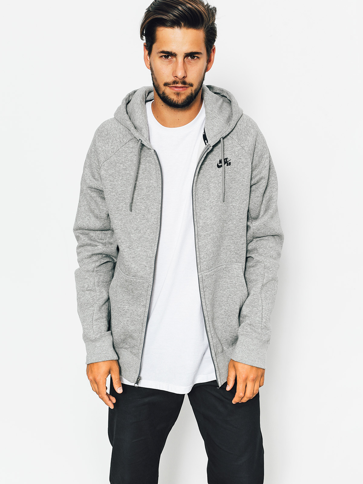 Nike SB Hoodie Sb Icon ZHD - grey (dk grey heather/black)