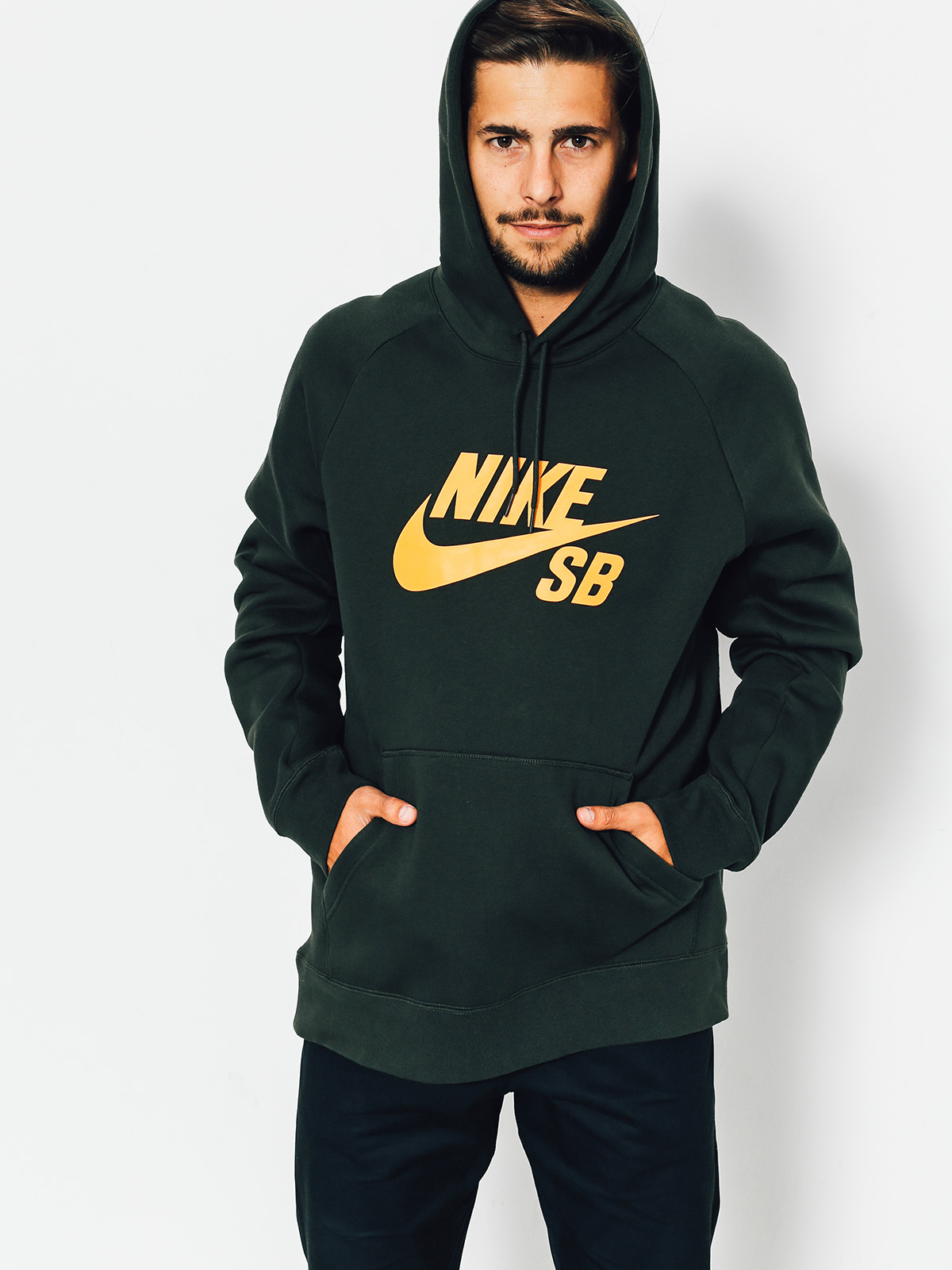 Nike SB Hoodie Sb Icon HD green sequoia circuit orange