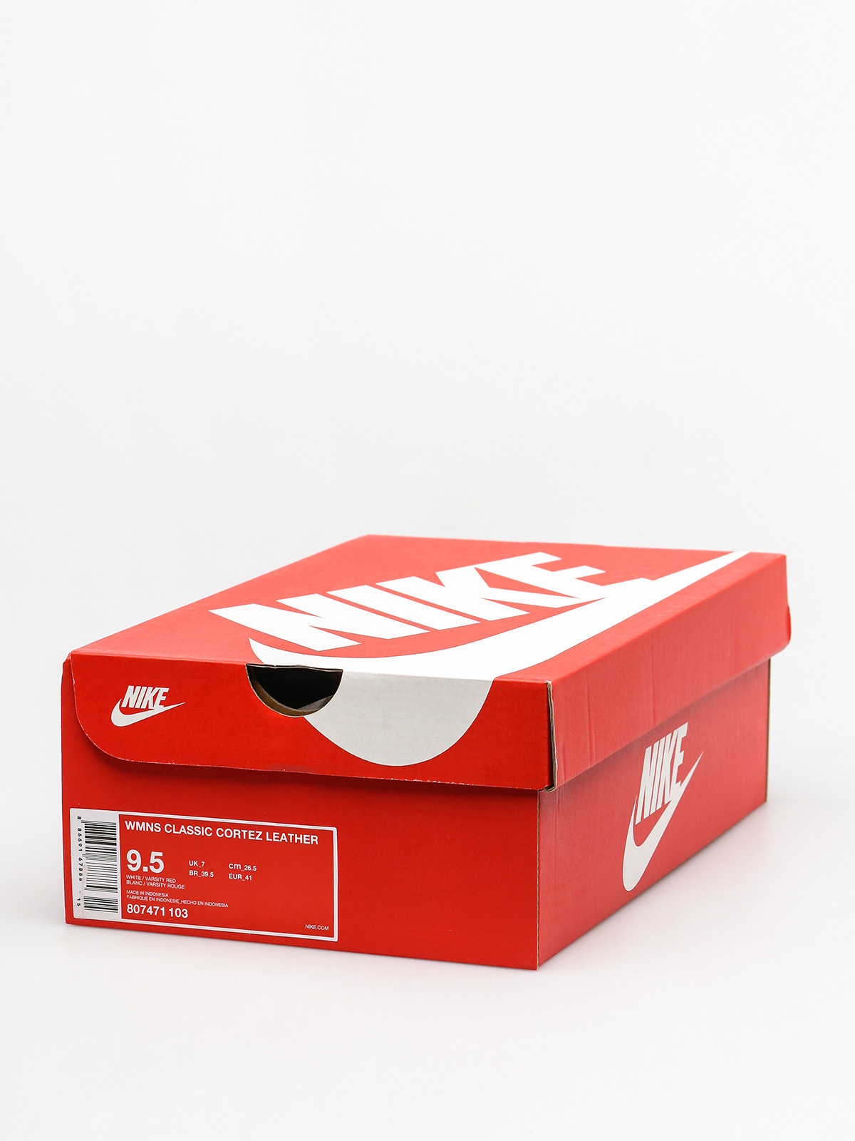 Nike Classic Cortez Leather Shoes Wmn (white/varsity red)