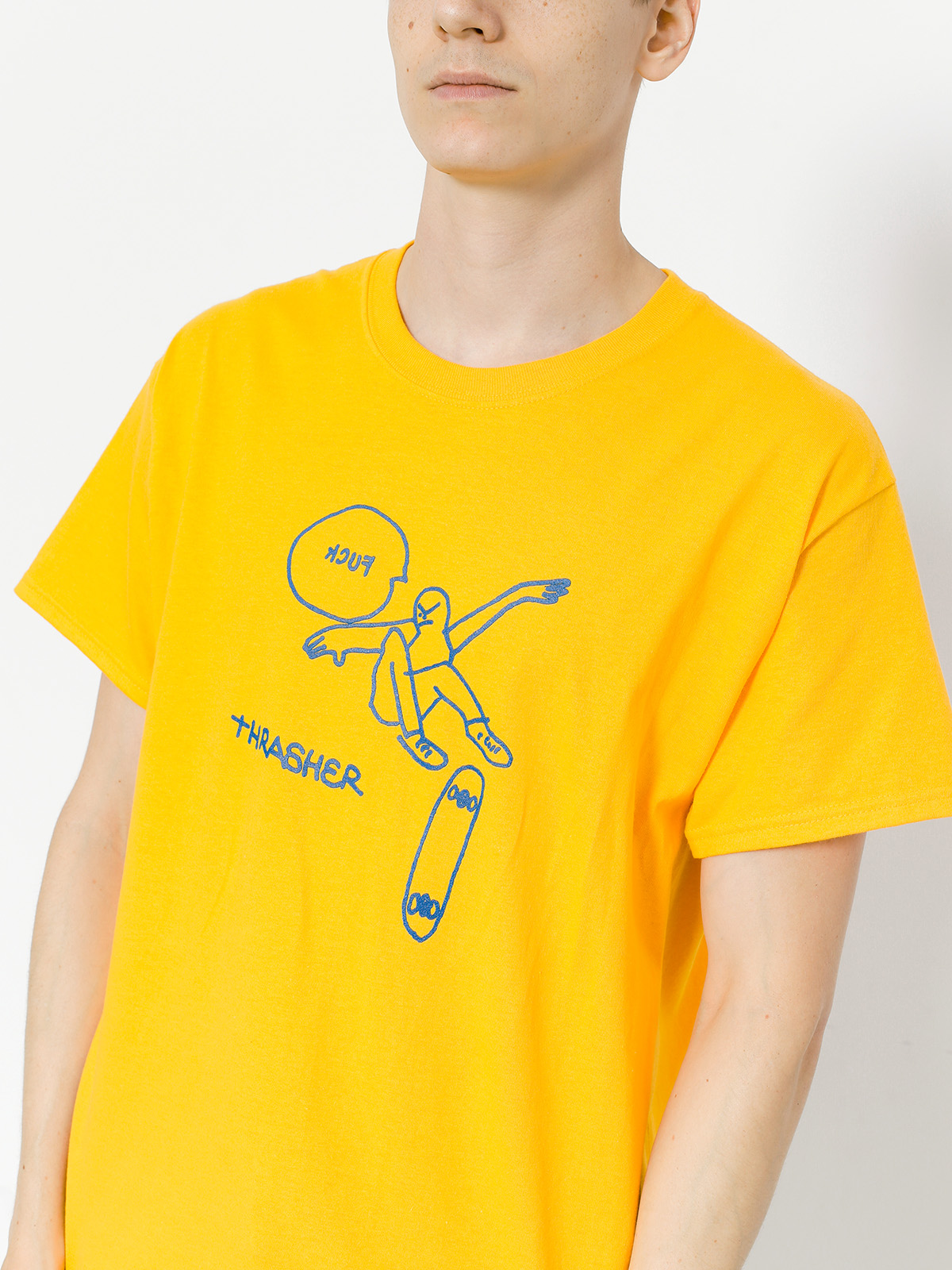 Thrasher T-shirt Kcuf (gold)