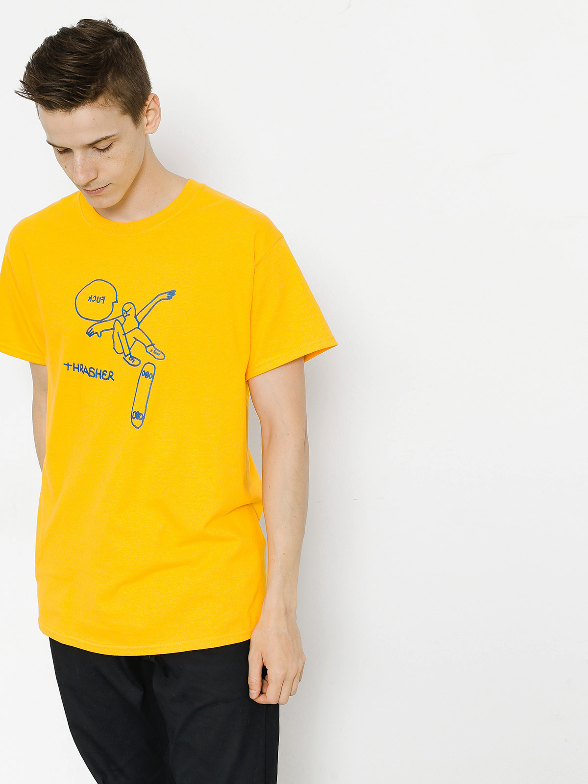 Thrasher T-shirt Kcuf (gold)