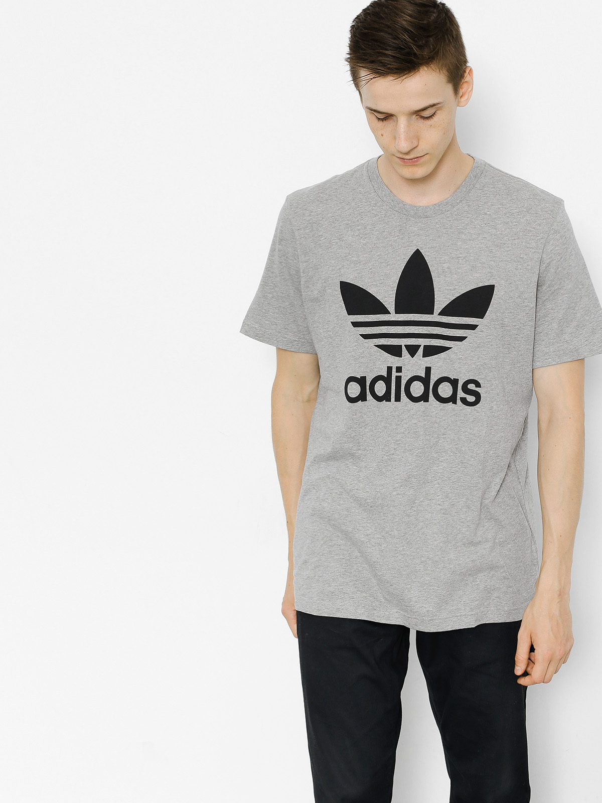 adidas T-Shirt Orig Trefoil T (mgreyh/mgreyh)