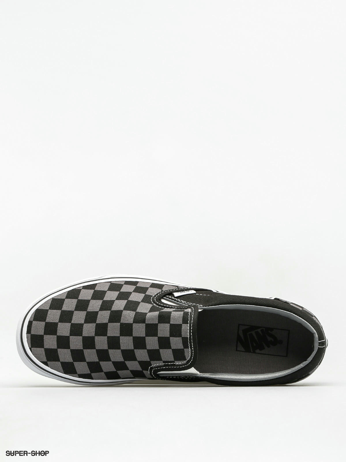 vans slip on checkerboard outline black