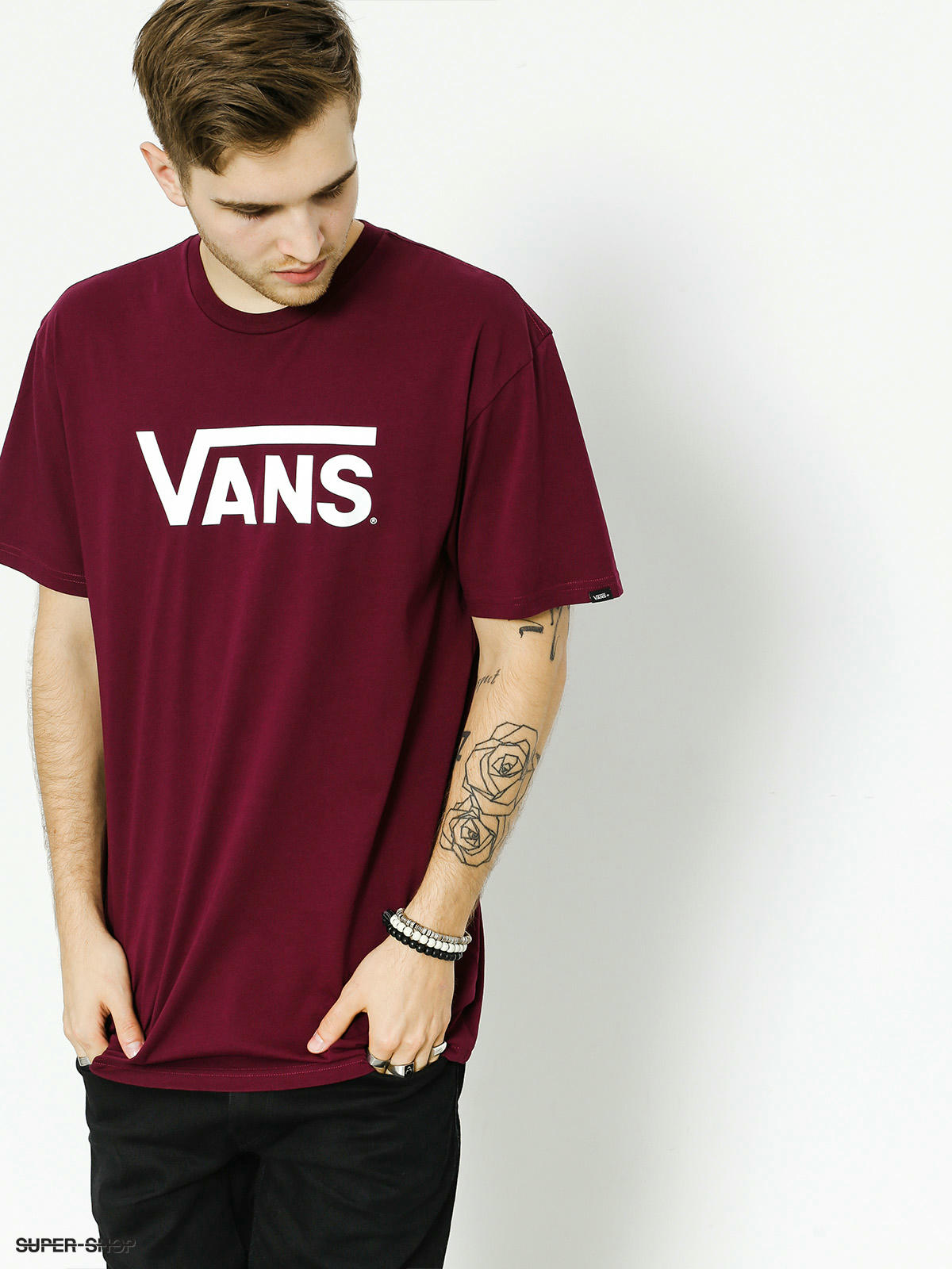 vans shirt burgundy