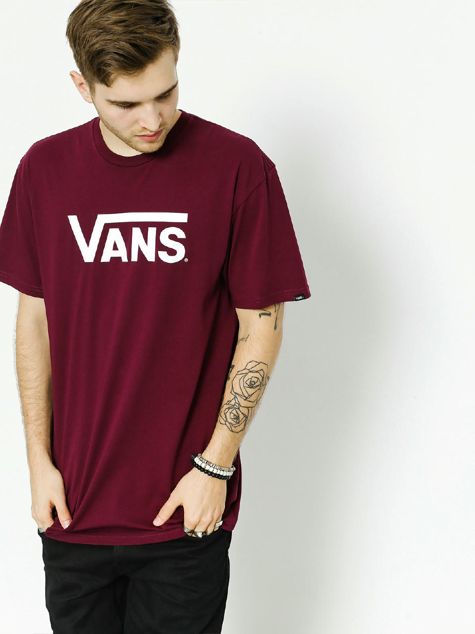 Vans T Shirt Classic Burgundywhite 