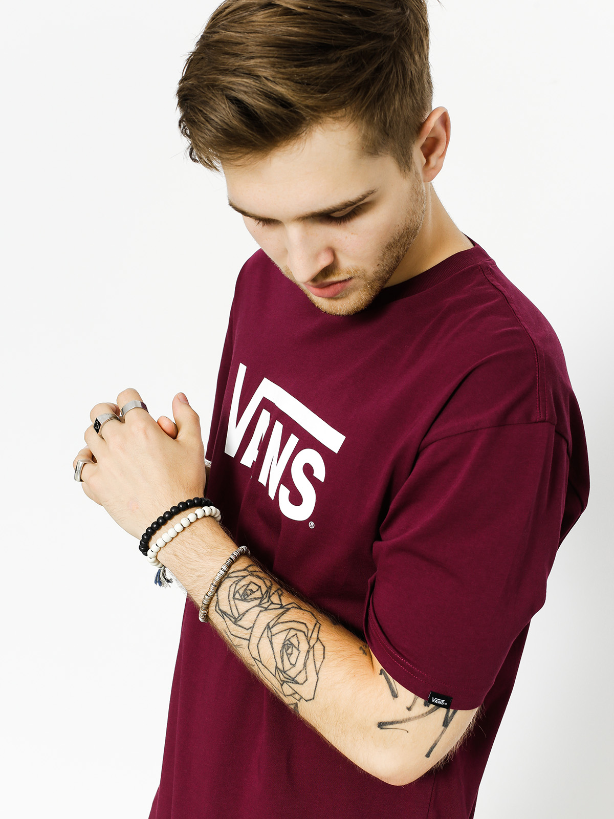 Vans T-Shirt Classic (burgundy/white)