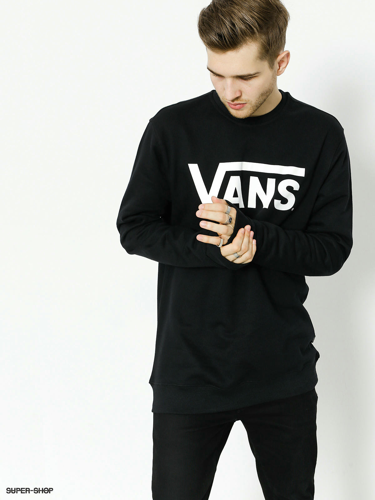 Black and clearance white vans sweatshirt