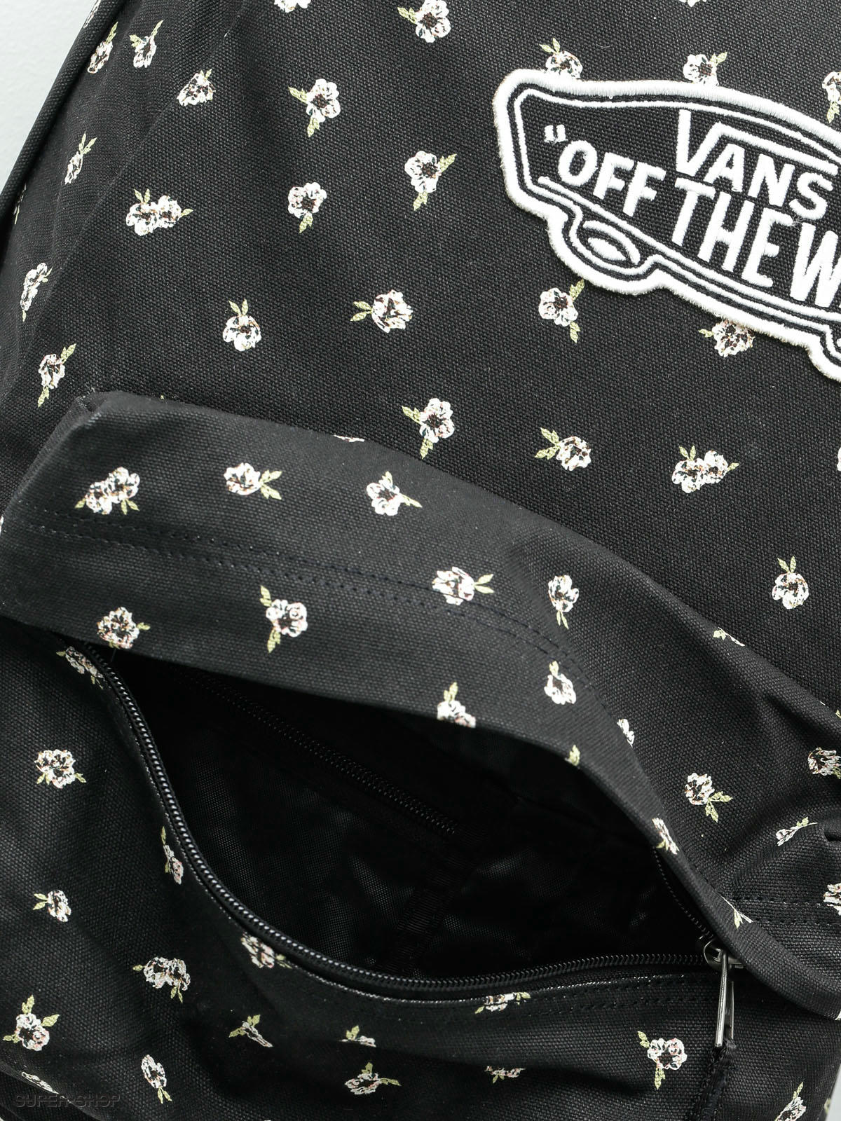 Black and white floral cheap vans backpack